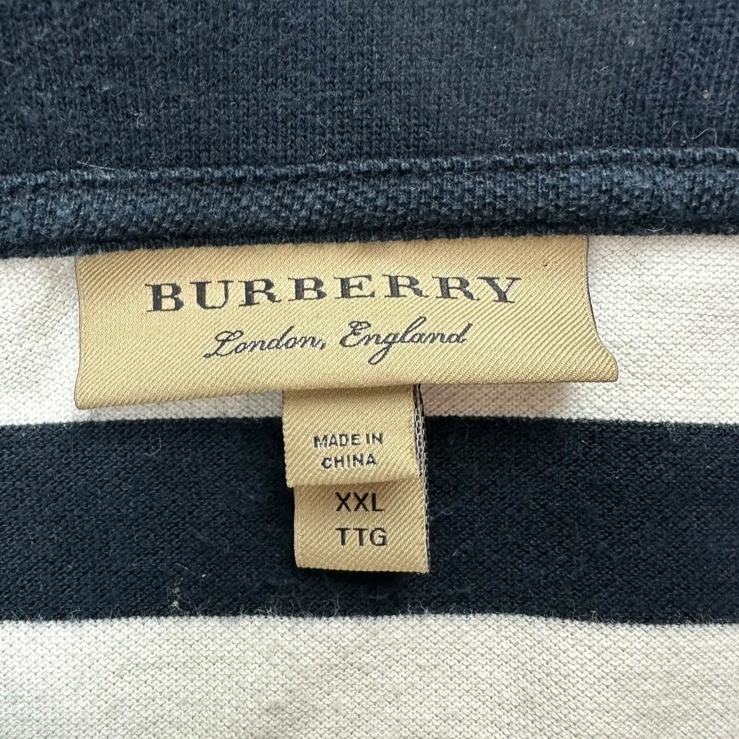 Burberry Stripe Polo Black/White