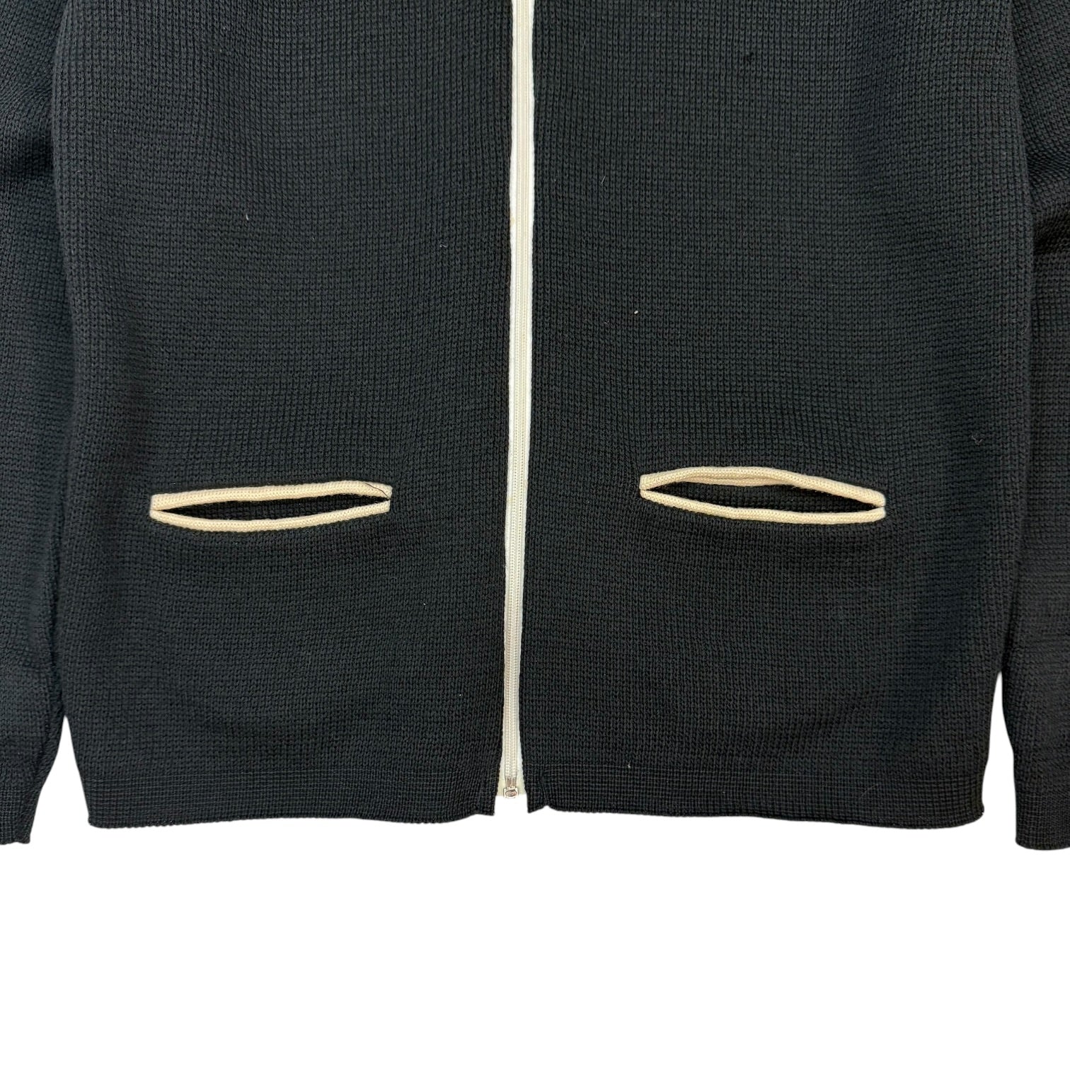 Vintage Ernie Richardson Curling Wool Zip Up Sweater Black