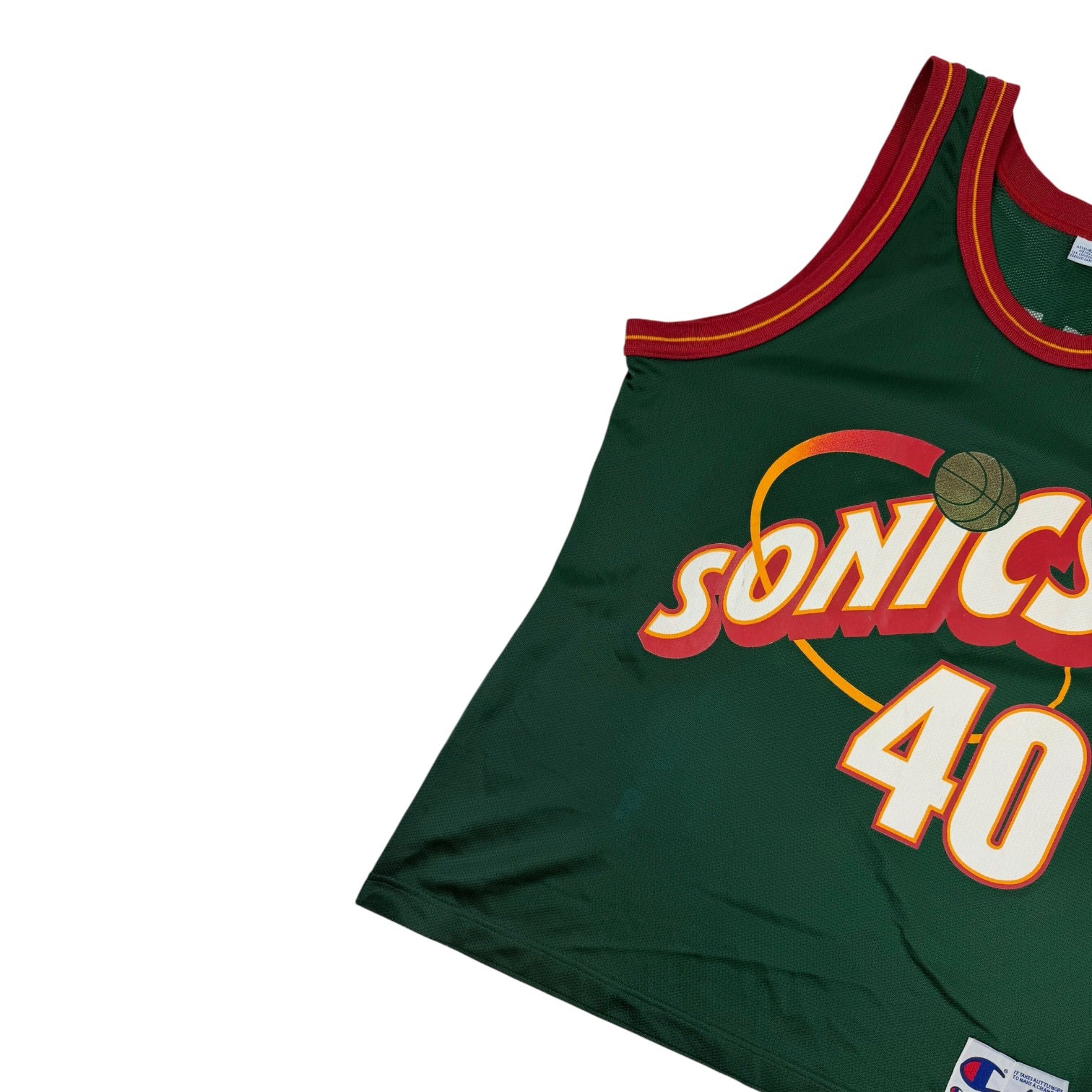Vintage Champion Seattle SuperSonics Shawn Kemp Jersey Green