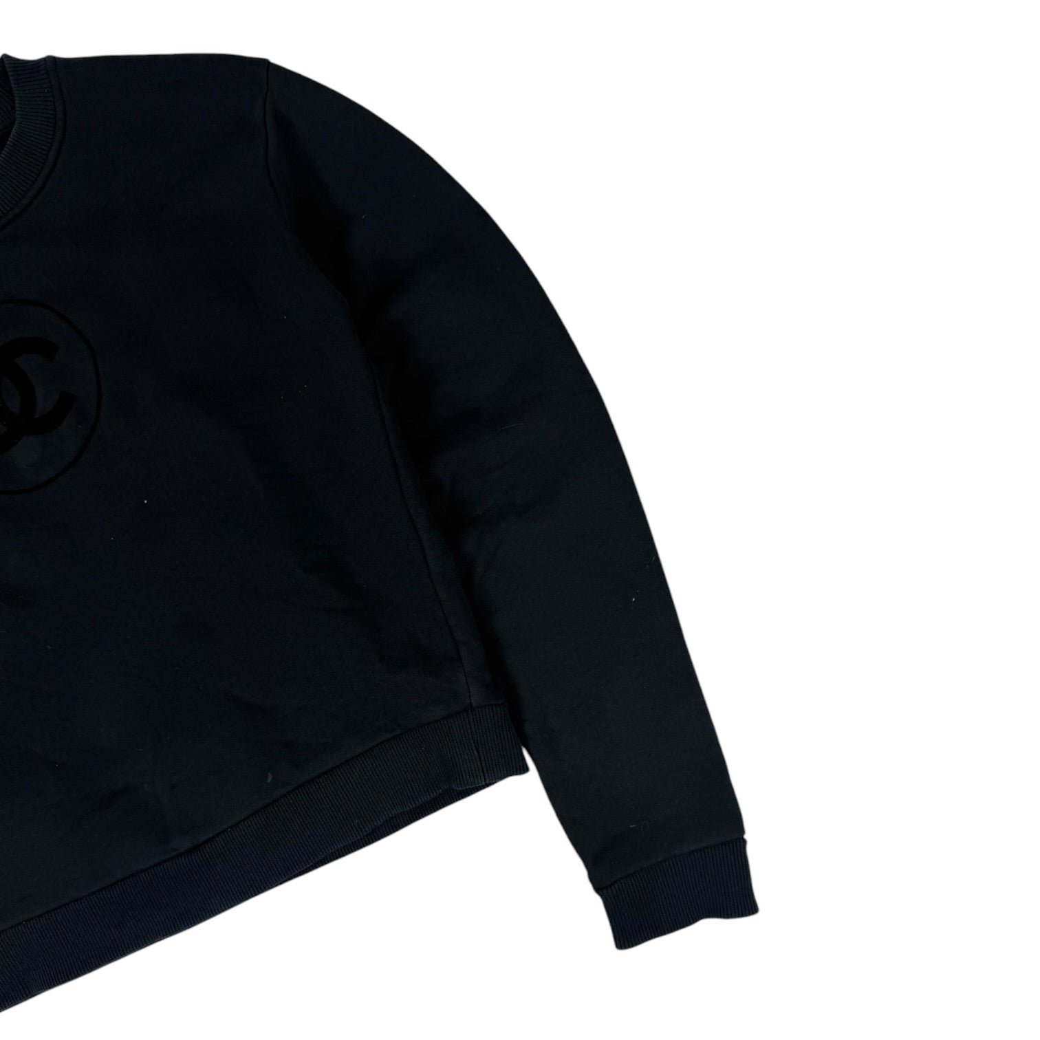Vintage Chanel CC Logo Crewneck Black