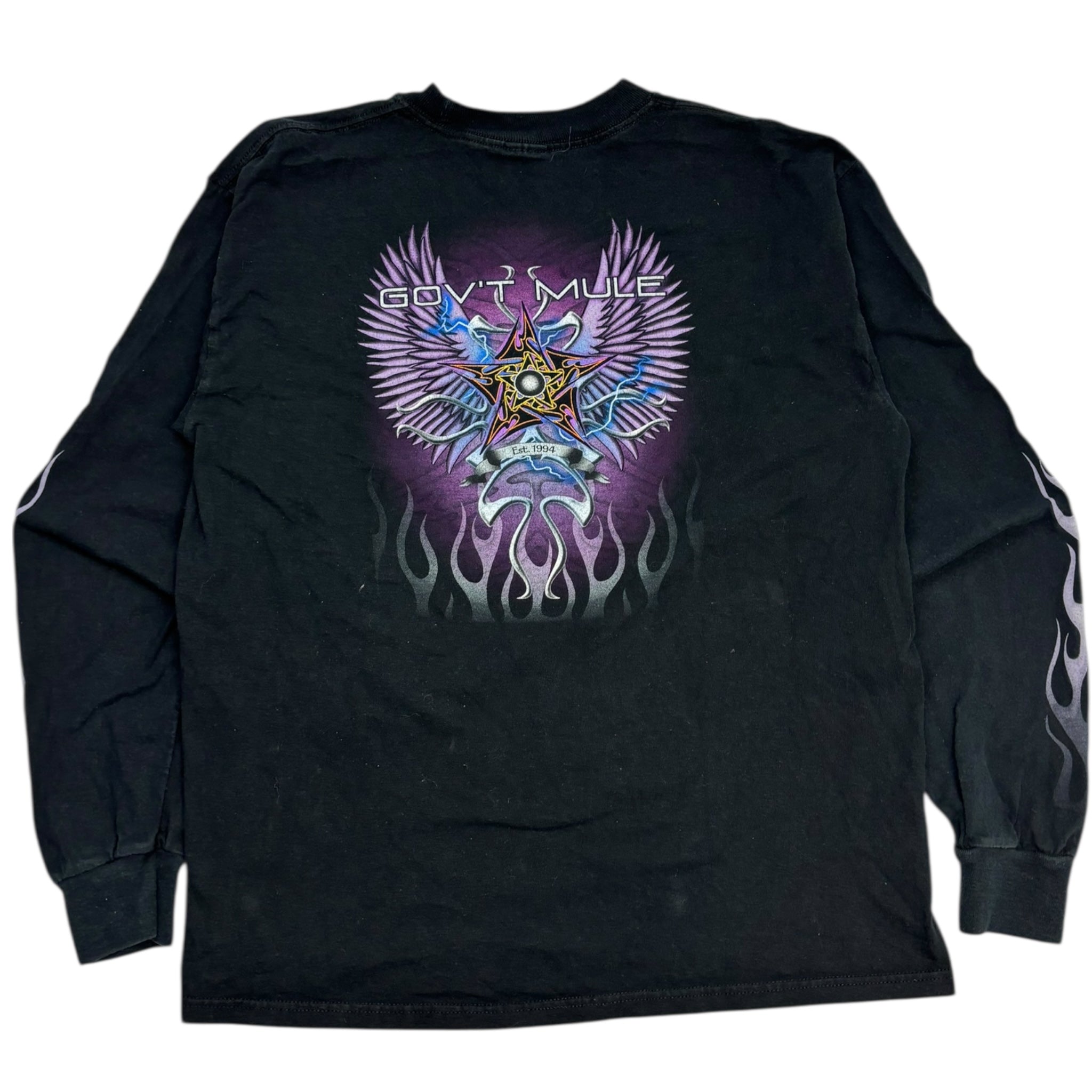 Vintage Y2K Gov't Mule Tribal Sleeve Flamer L/S T-Shirt