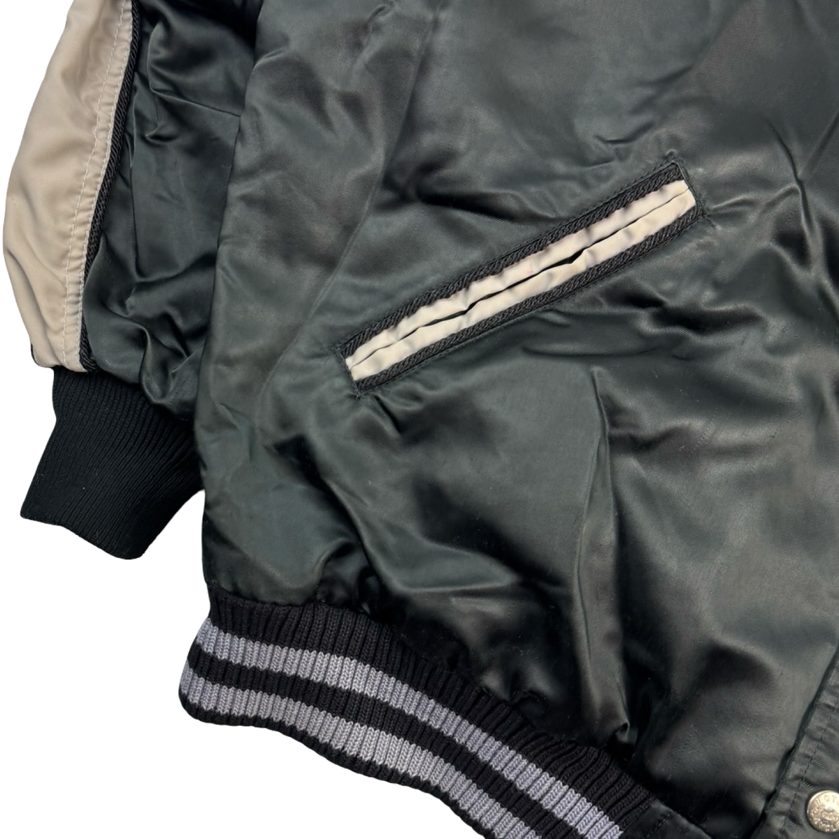 Vintage Indian Motorcycle Satin Jacket Black