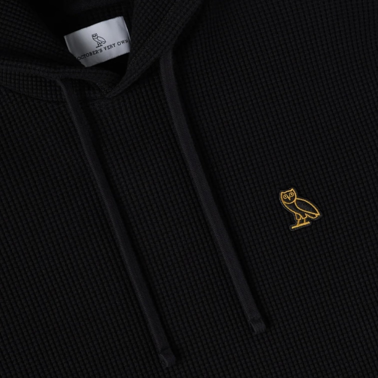 OVO Jersey Lined Waffle Hoodie Black