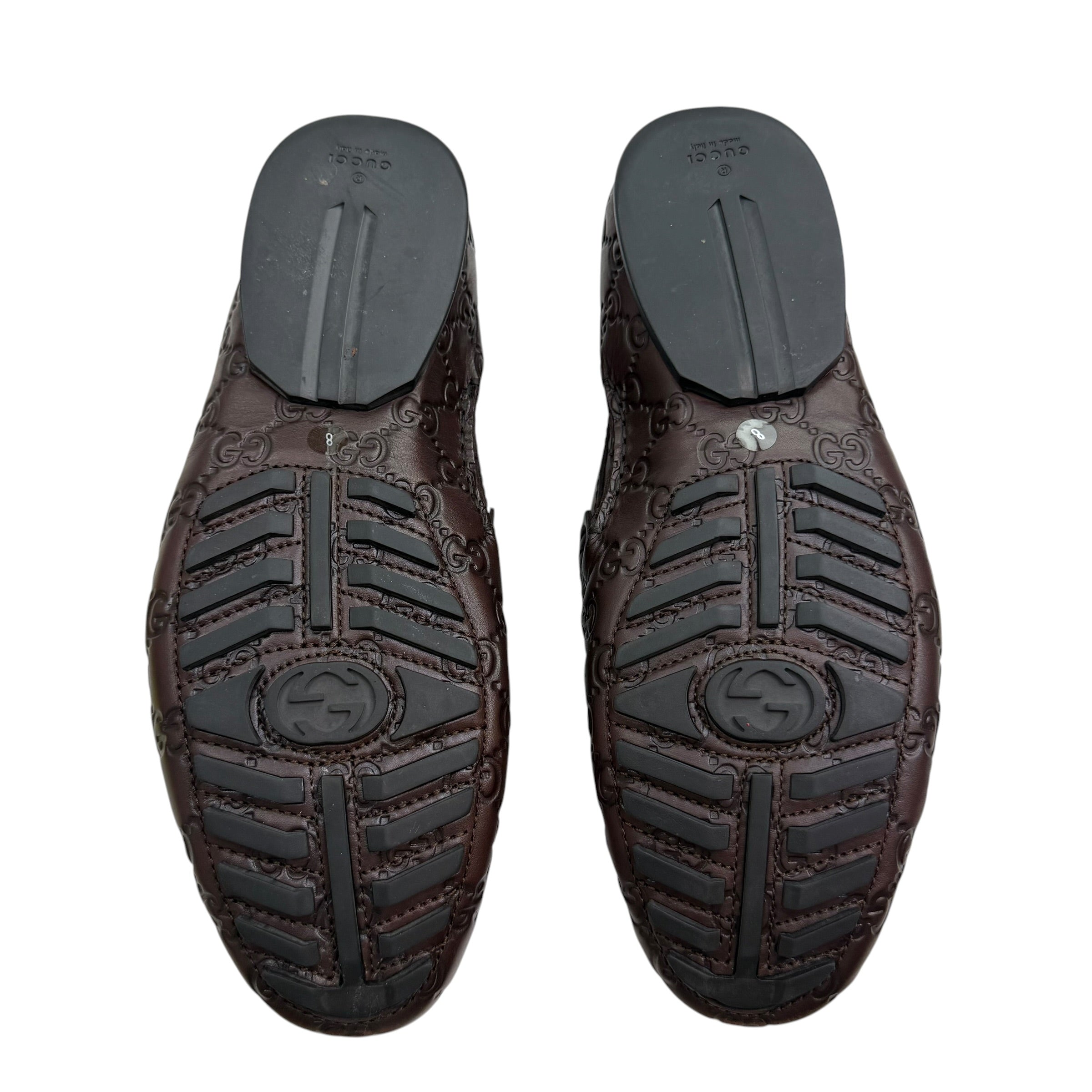 Vintage Gucci San Marino GG Leather Driving Loafers Chocolate
