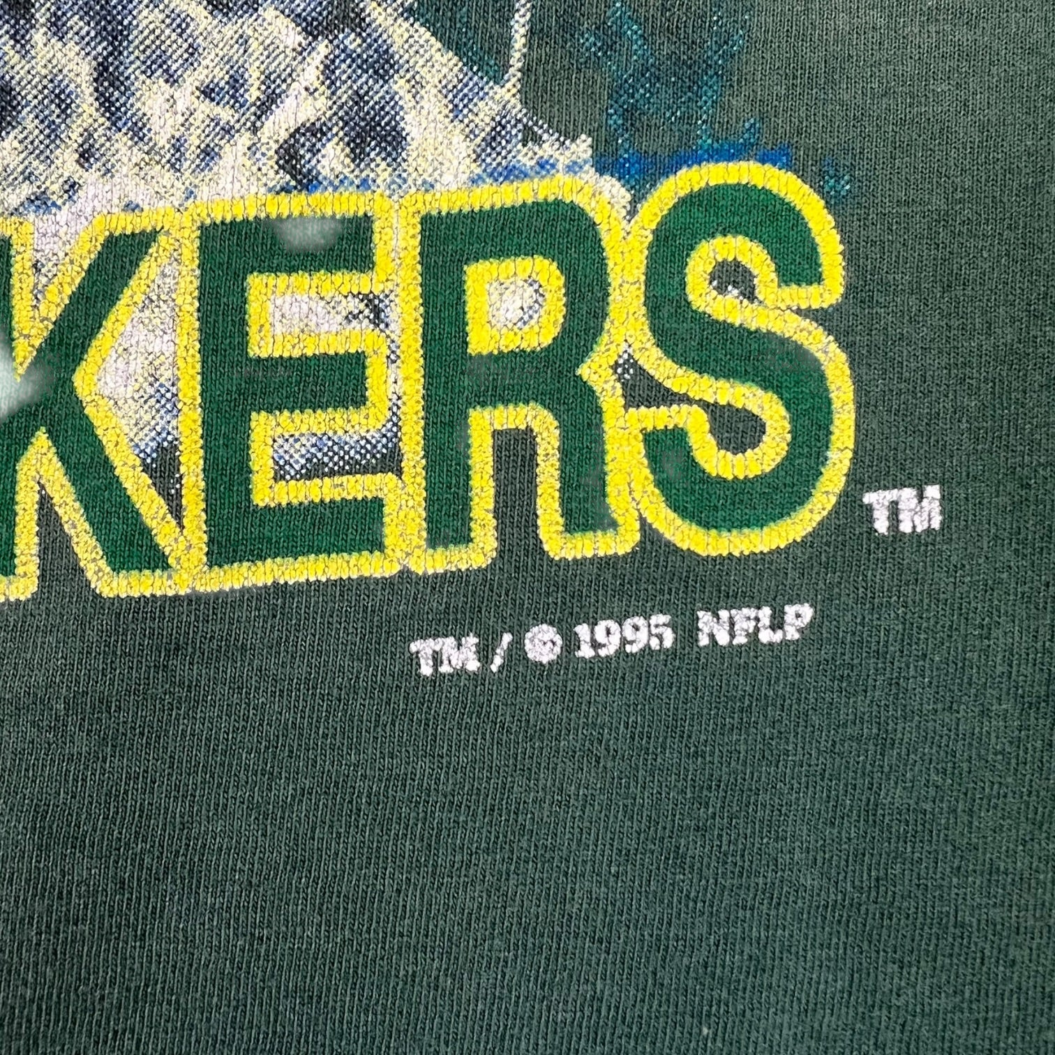 Vintage 1995 Green Bay Packers Logo 7 T-Shirt Green