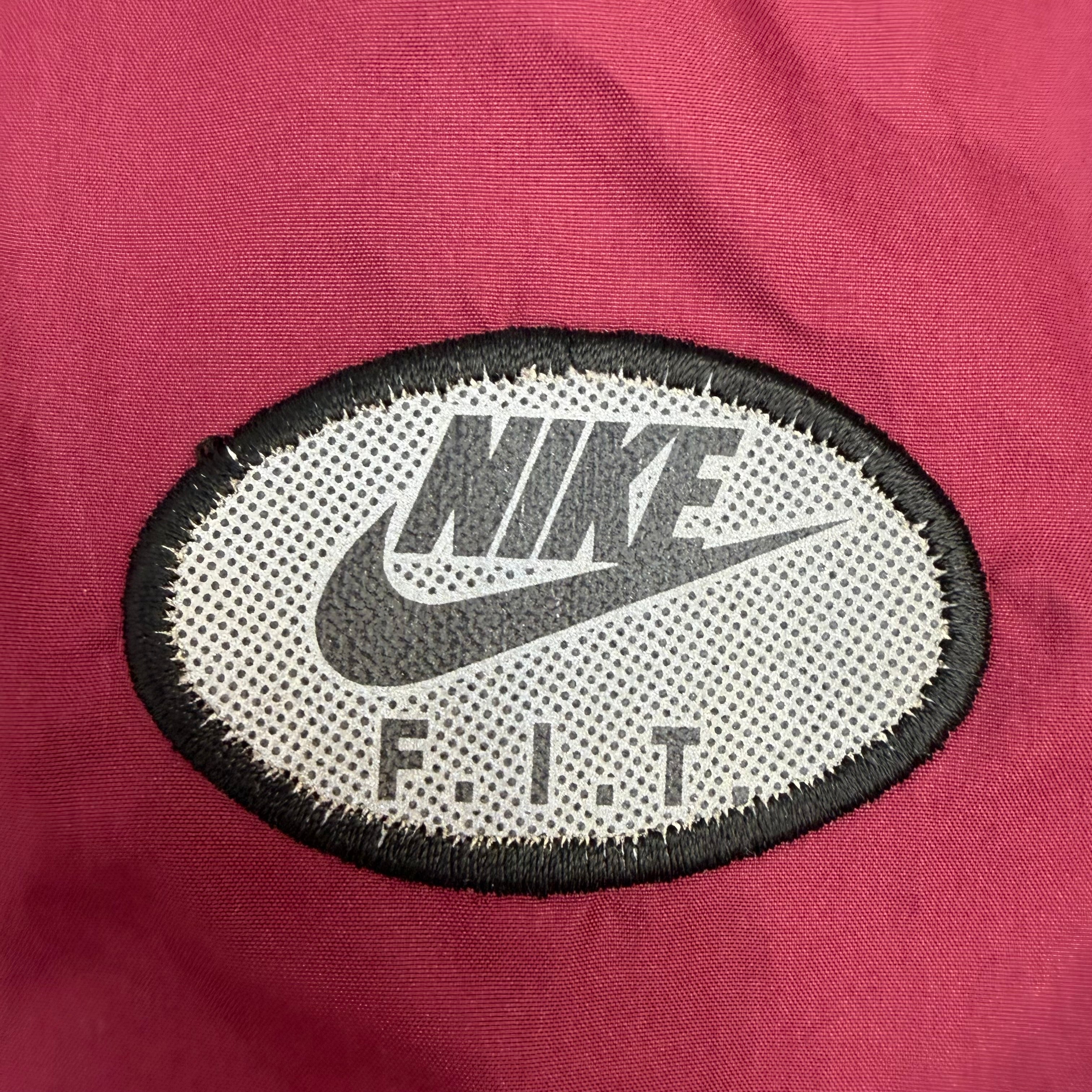 Vintage Nike F.I.T Reflective Track Jacket Burgendy