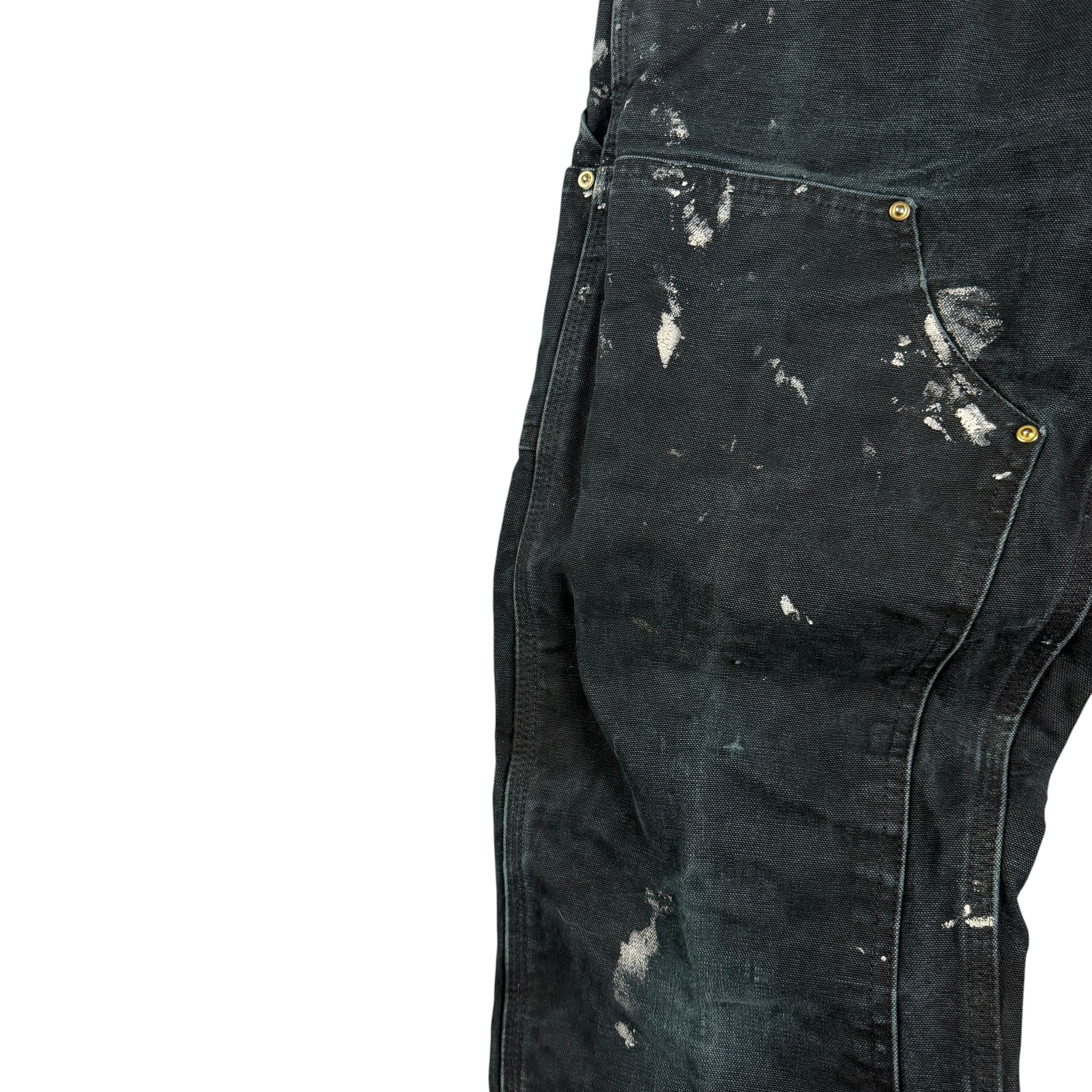 Vintage Carhartt Double Knee Paint Splattered Pants Black