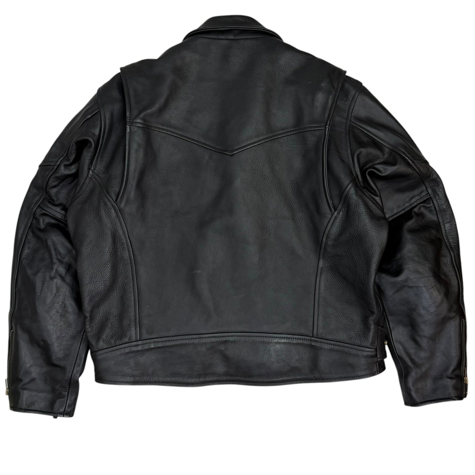 Vintage Hard Driver Leather Motorcycle Jacket Black
