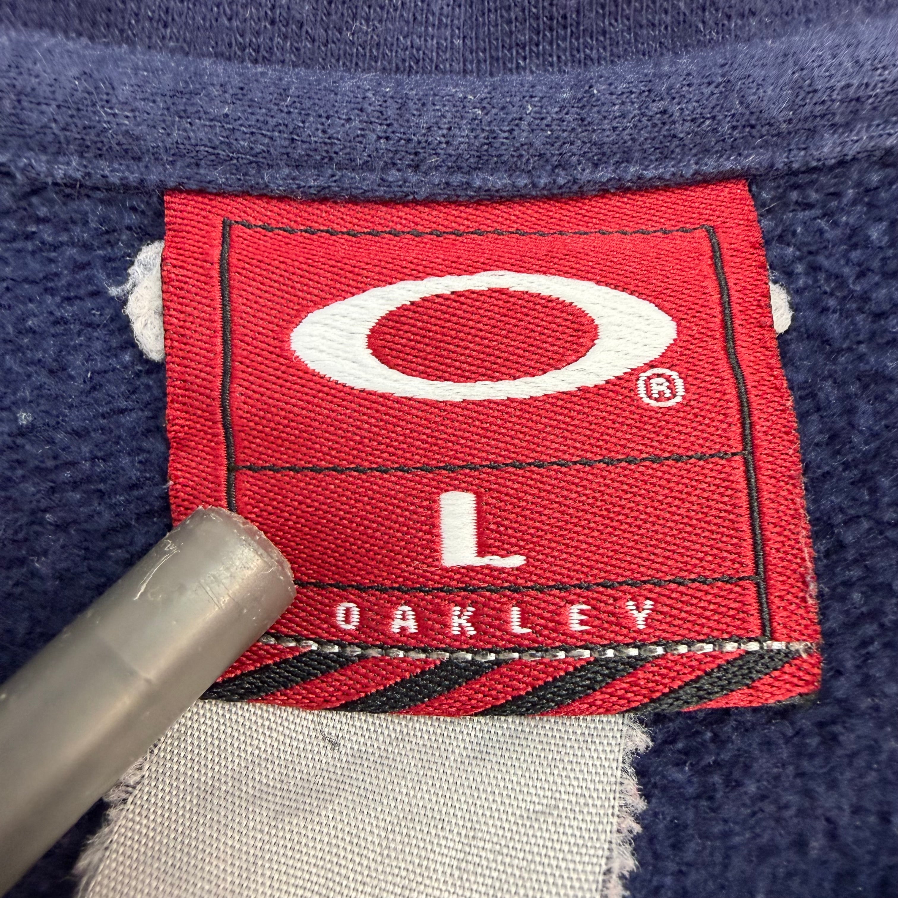 Vintage Oakley Software Sidezip Crewneck Navy
