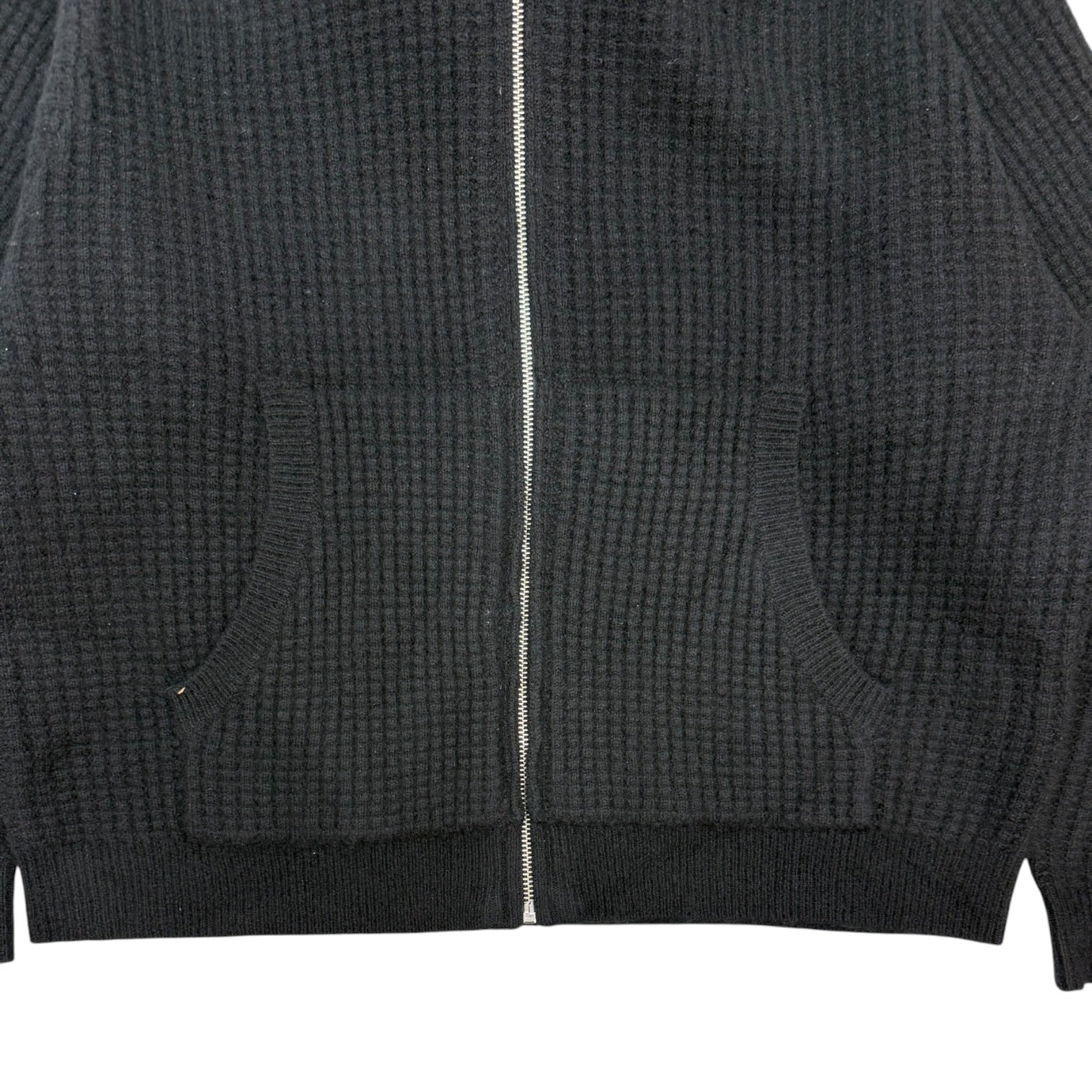 Stussy Waffle Cashmere Zip Up Sweater Black