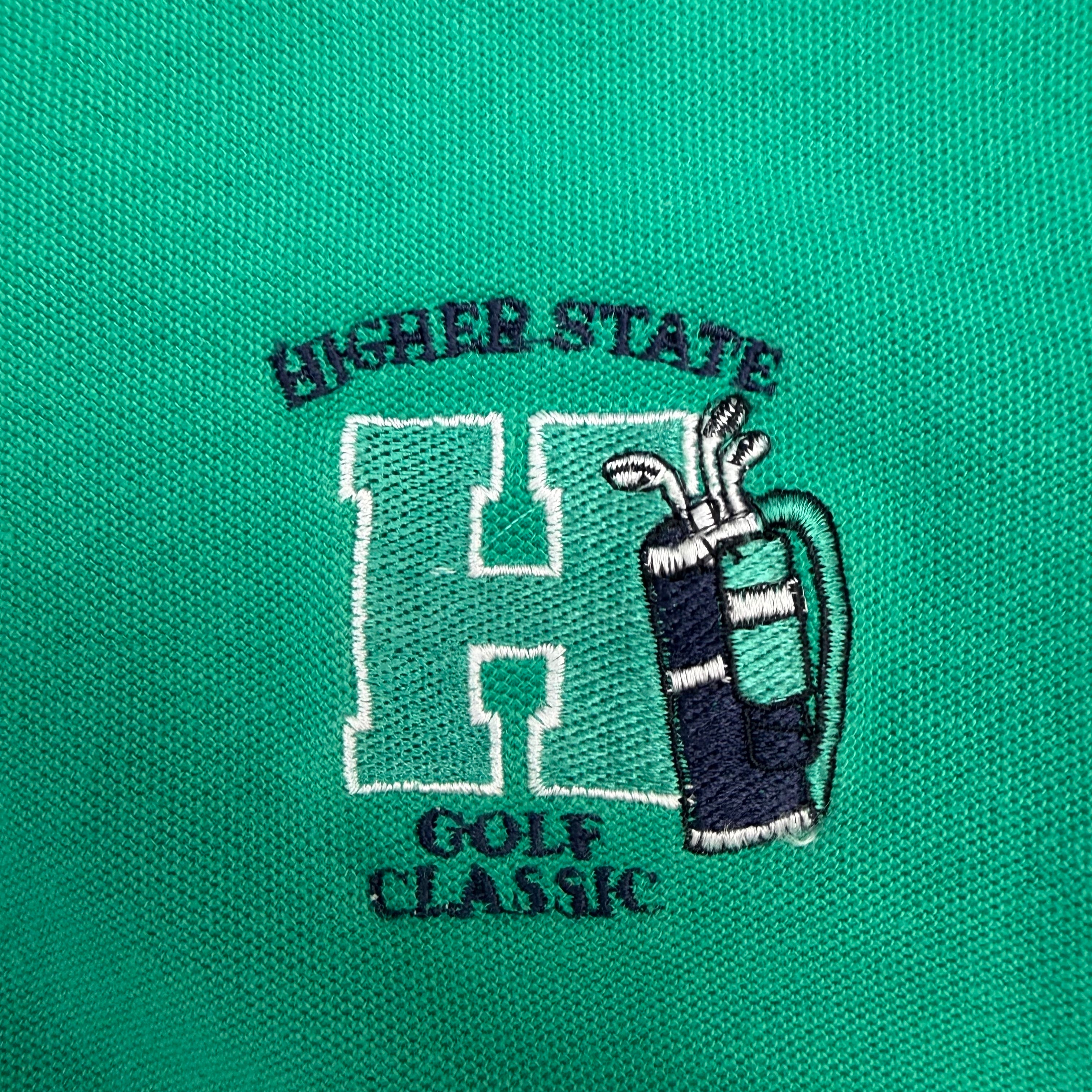 Vintage Higher State Golf Classic Rugby Polo Longsleeve Green