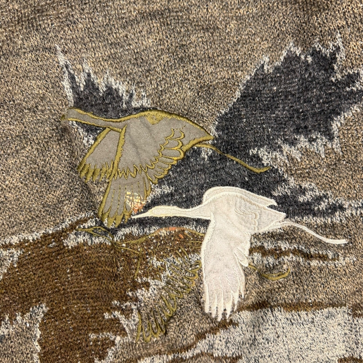 Vintage Bird Knit Sweater Brown
