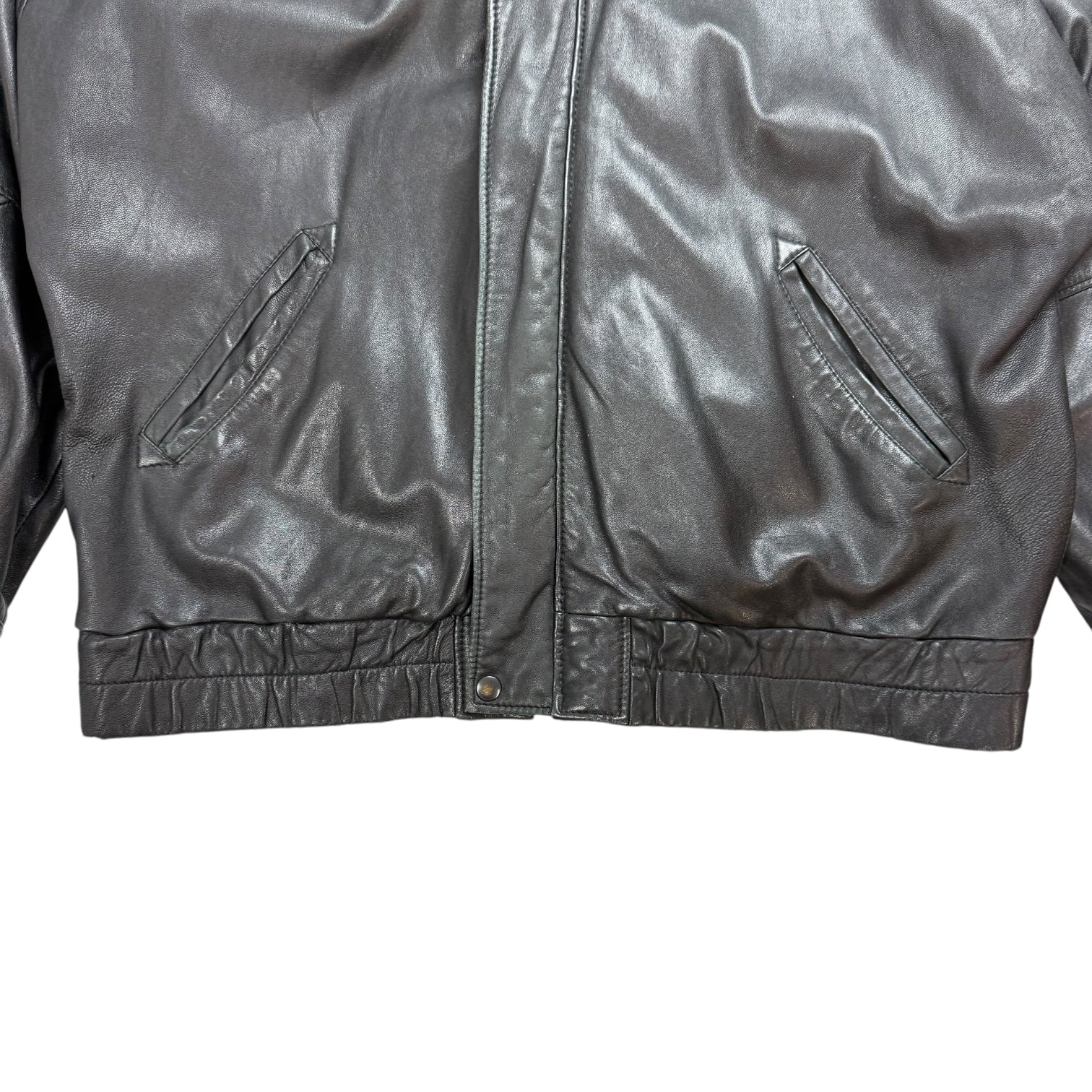 Vintage Steel Sport Leather Jacket Black