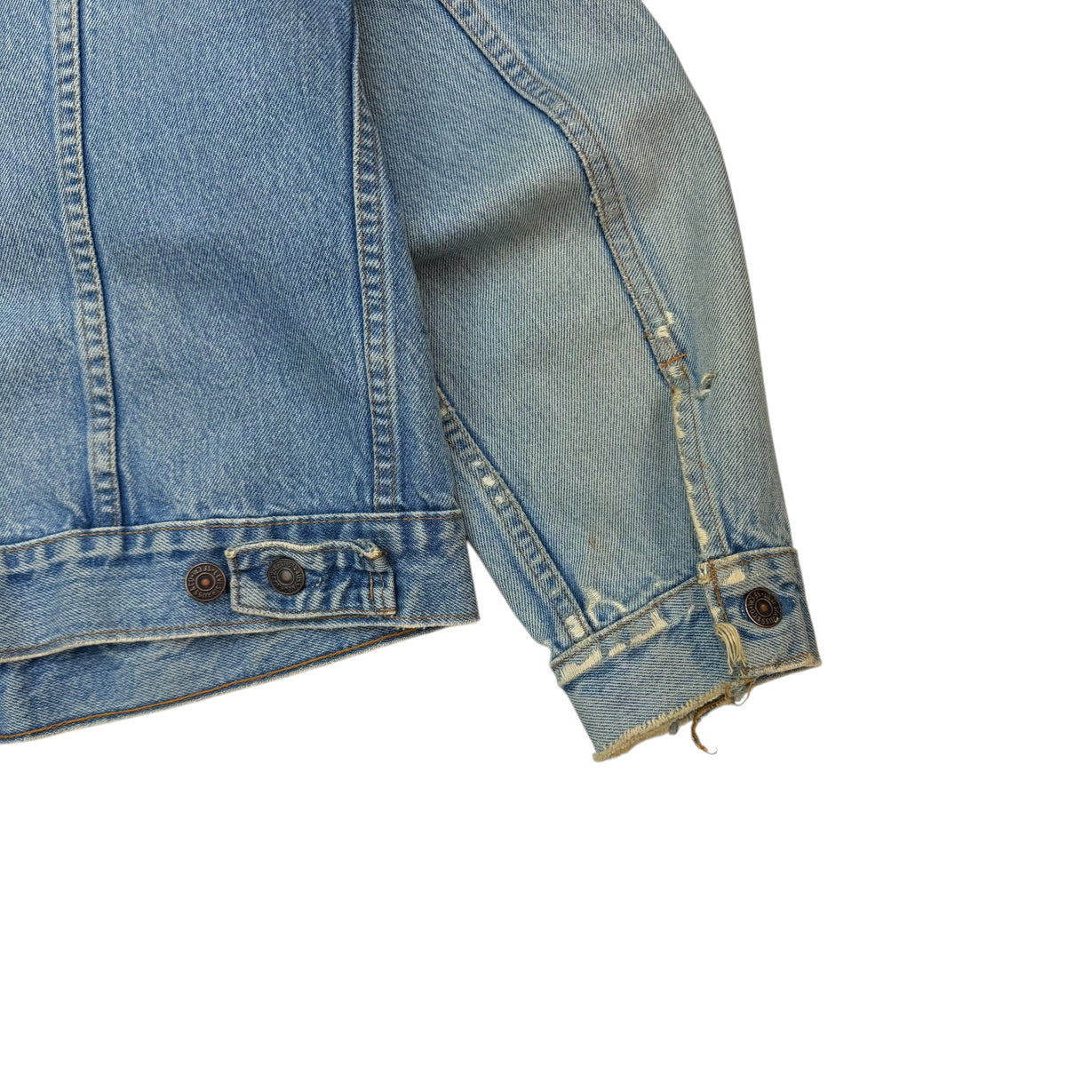 Vintage Levis Distressed Denim Trucker Jacket Blue