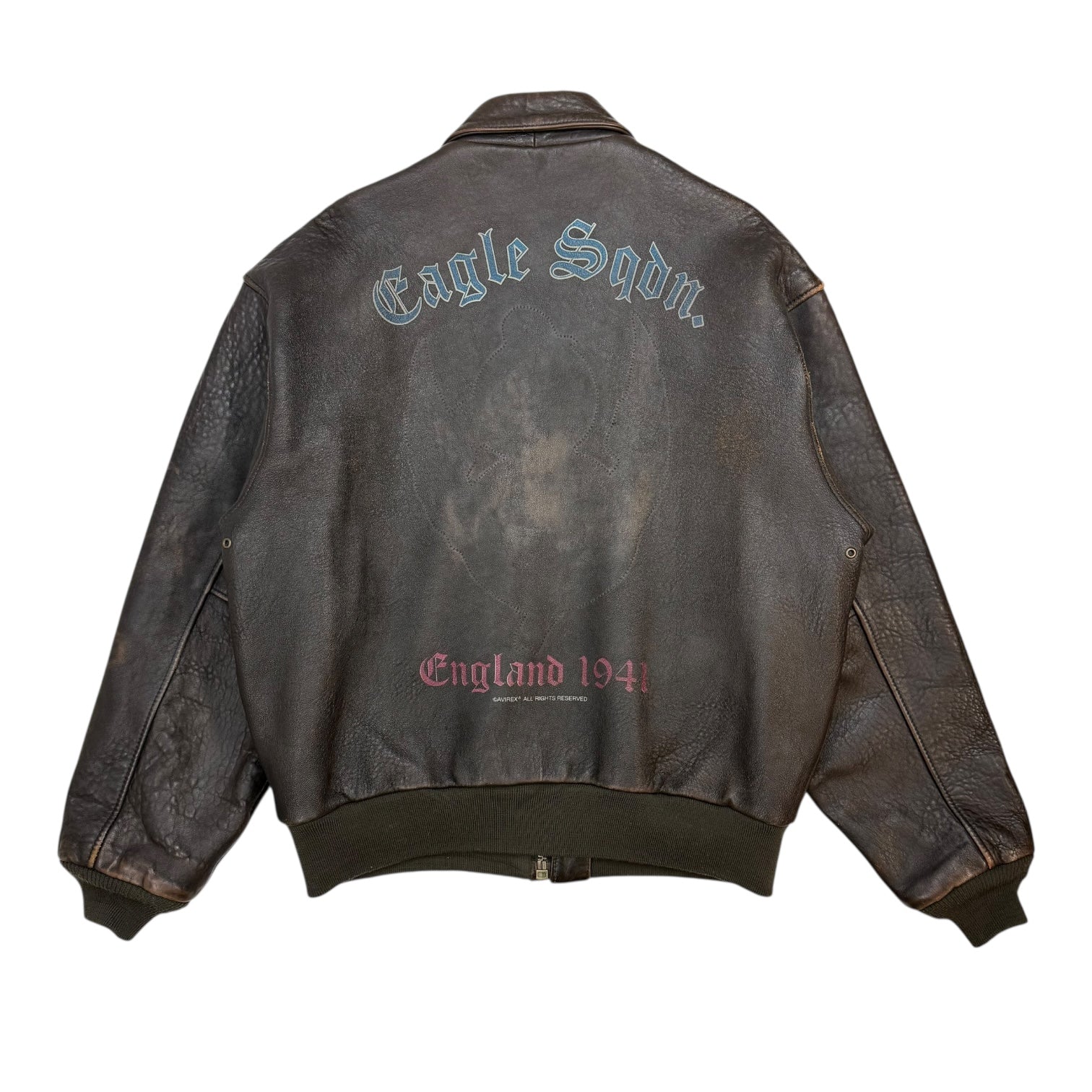 Vintage Avirex Type A-2 Leather Bomber Jacket Brown