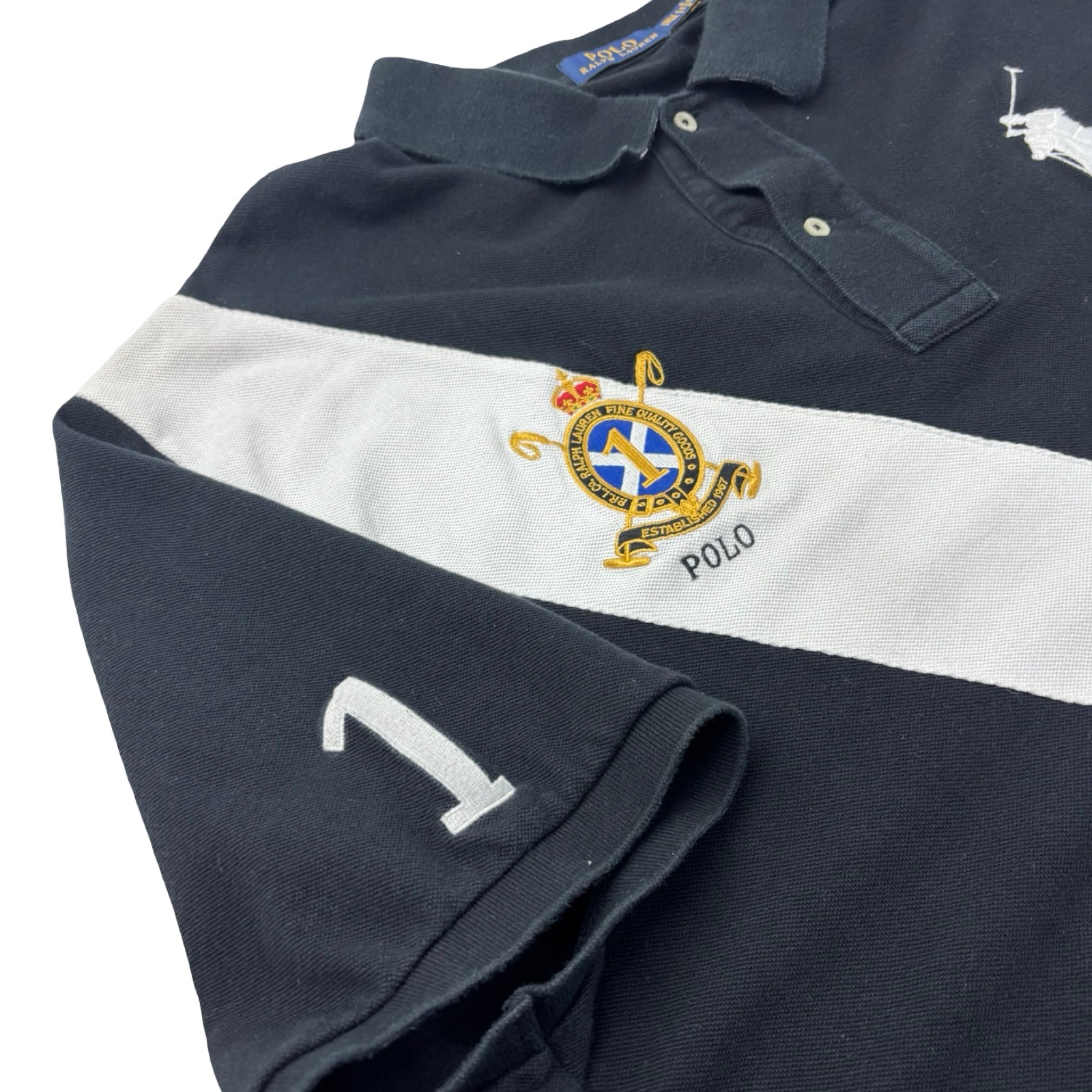 Vintage Polo Ralph Lauren Big Pony Polo Striped Black