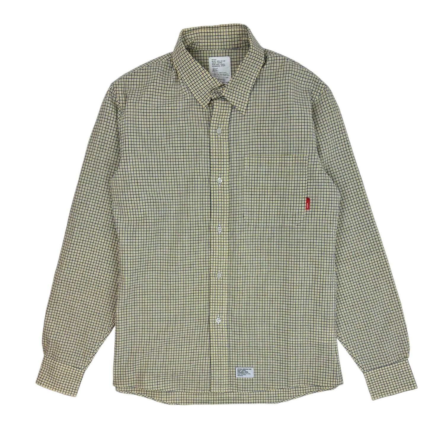 WTAPS Checkered Button-Up Shirt Yellow