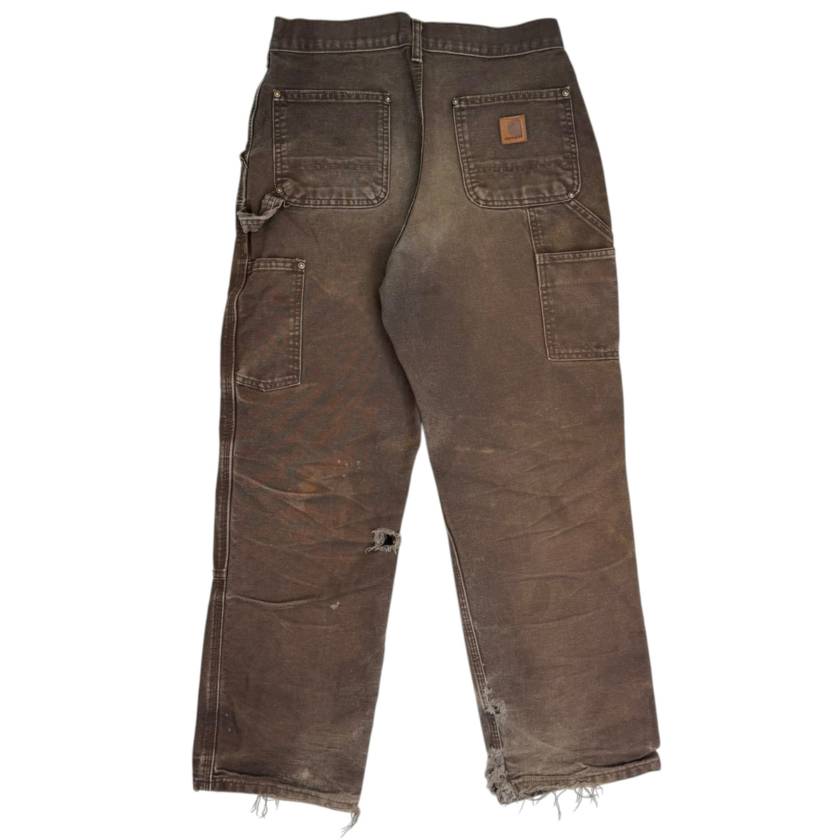 Vintage Carhartt Double Knee Distressed Pants Faded Brown