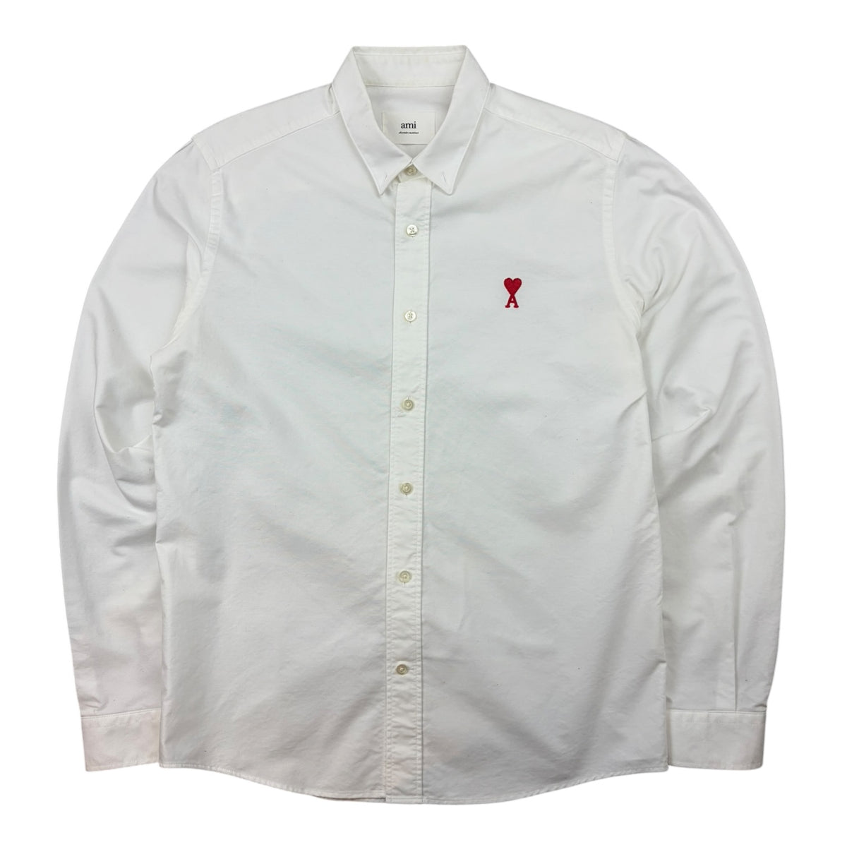 Ami Paris Heart Ace Logo Button Up White