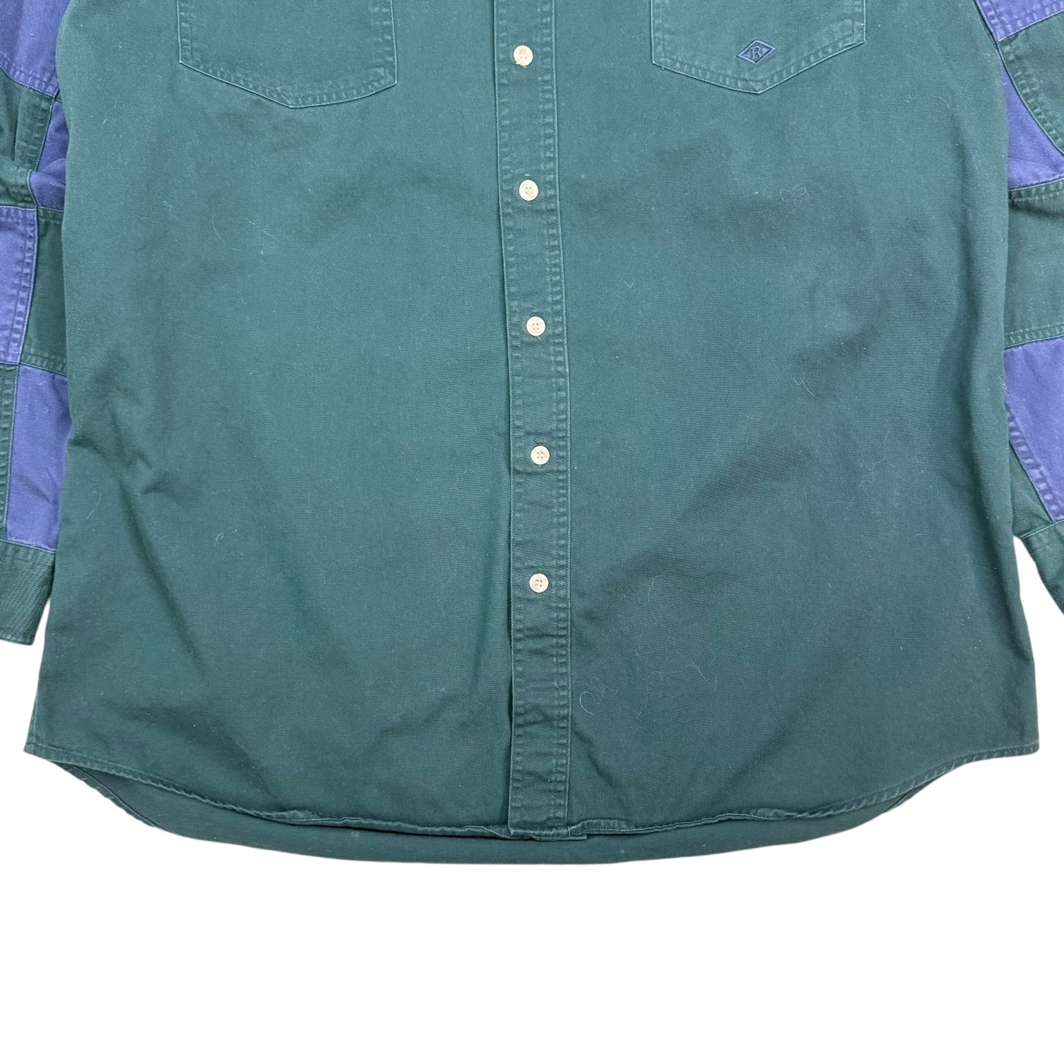 Vintage Roper Patchwork Button Up Shirt Green/Blue
