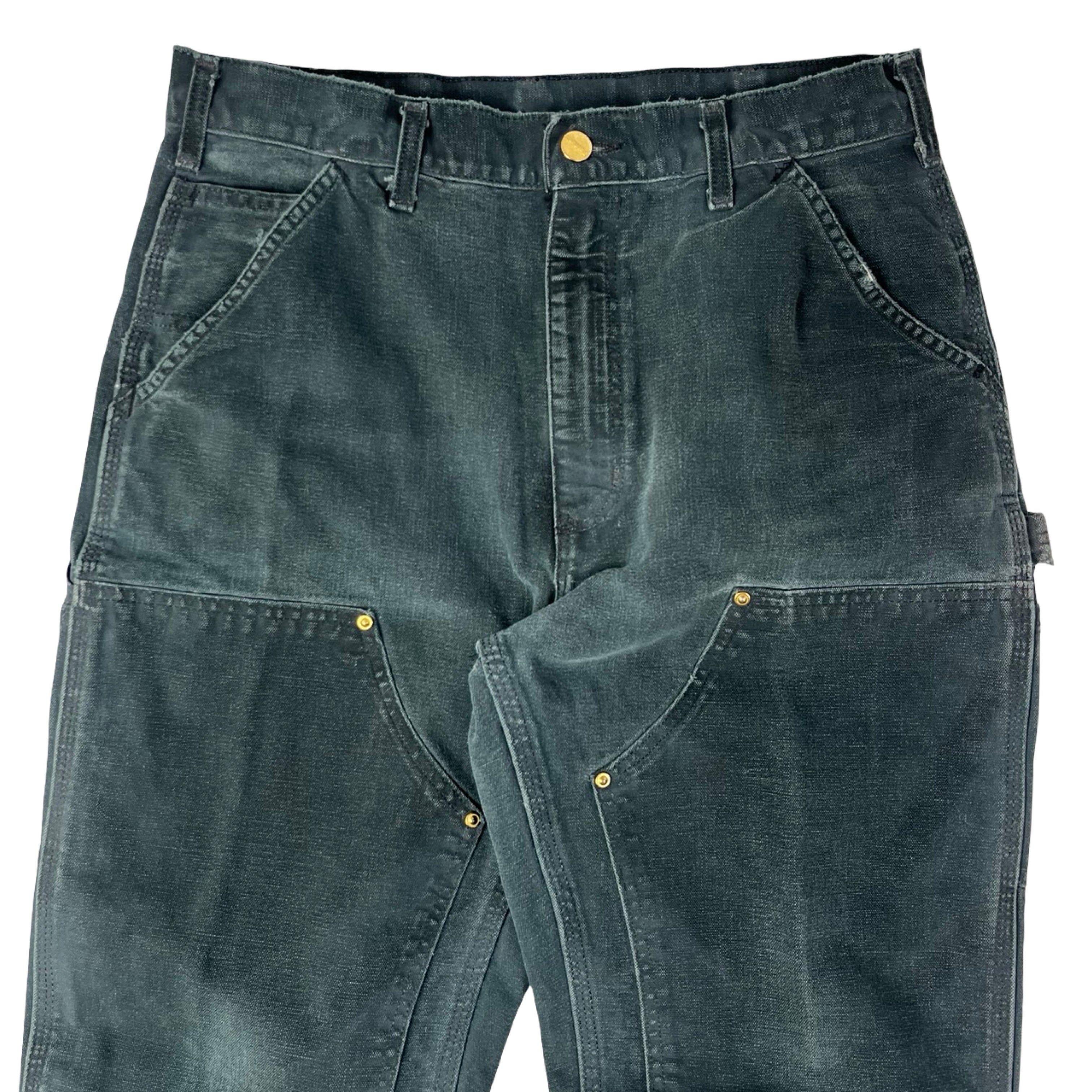 Vintage Carhartt Double Knee Carpenter Pants Faded Black