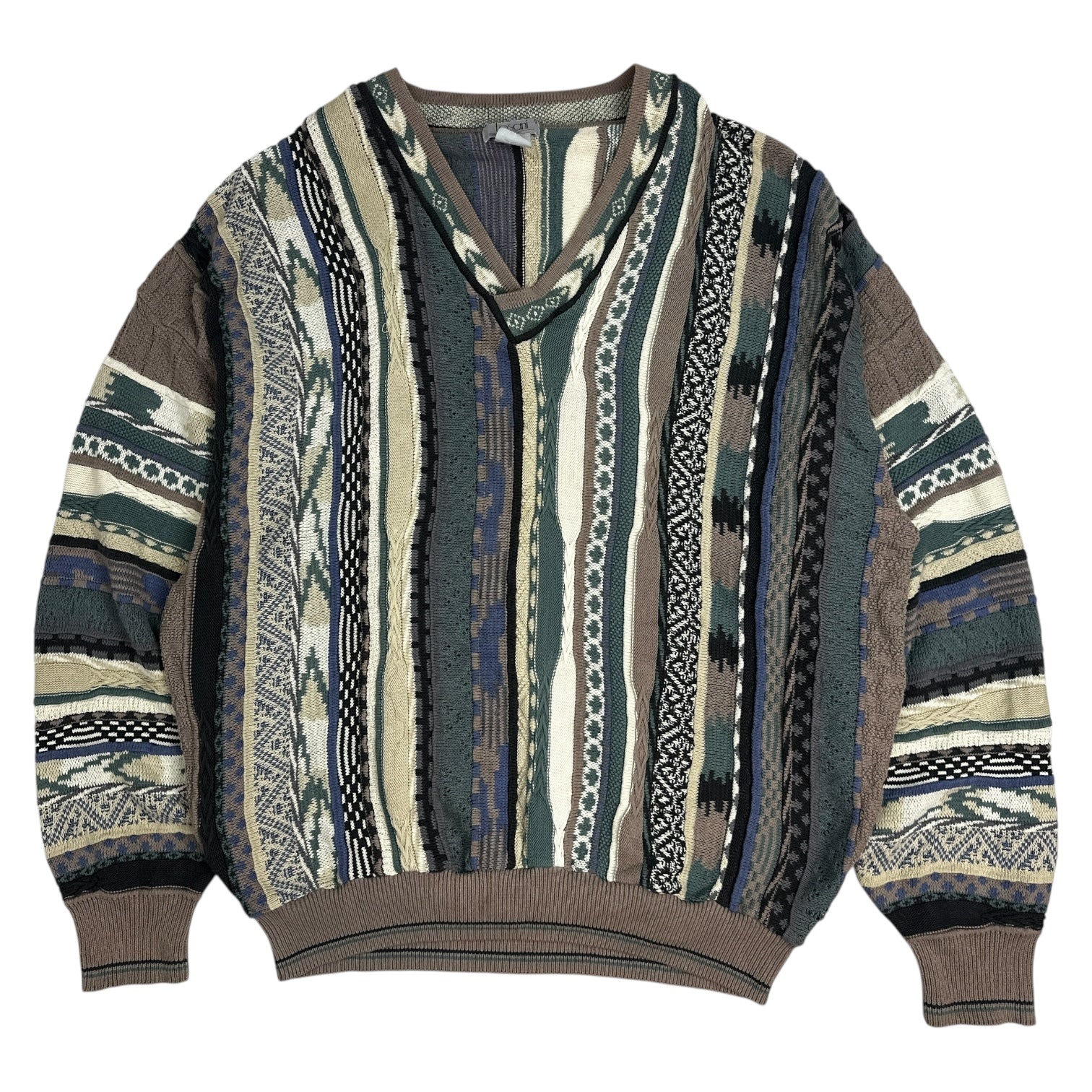 Vintage Tosani V Neck 3D Knit Sweater