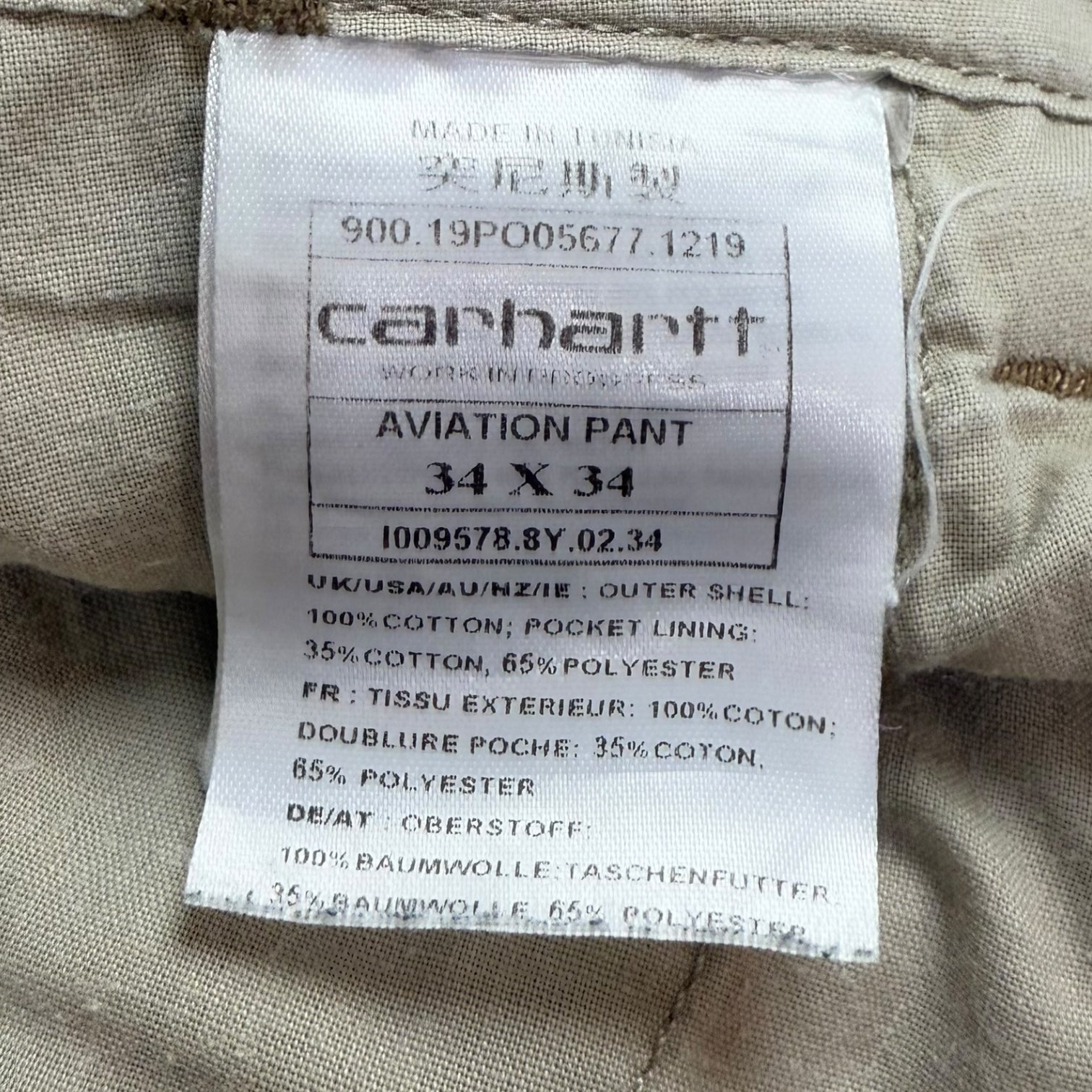 Carhartt W.I.P. Aviation Pants Tan