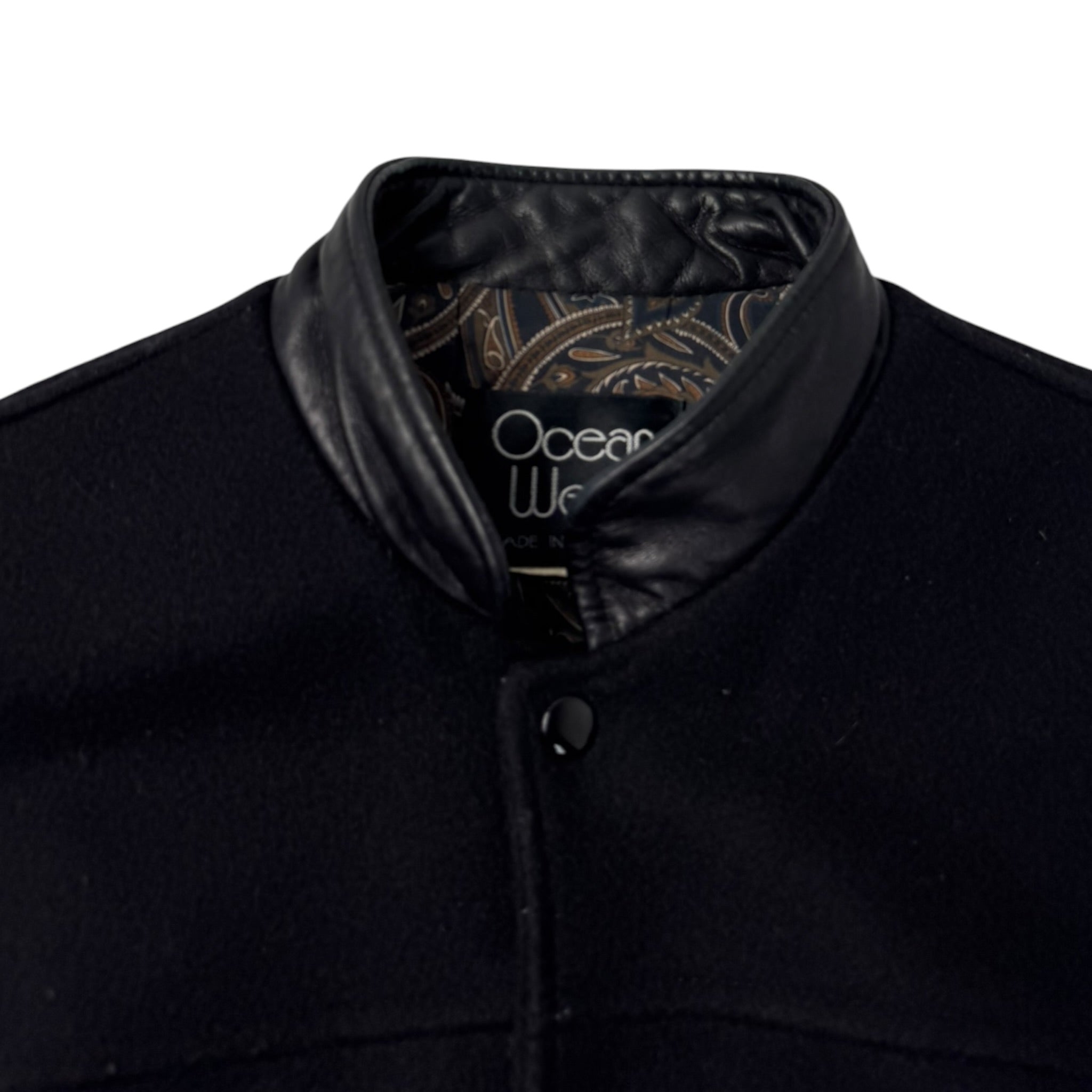 Vintage IBM Supercom Embroidered Leather Varsity Jacket