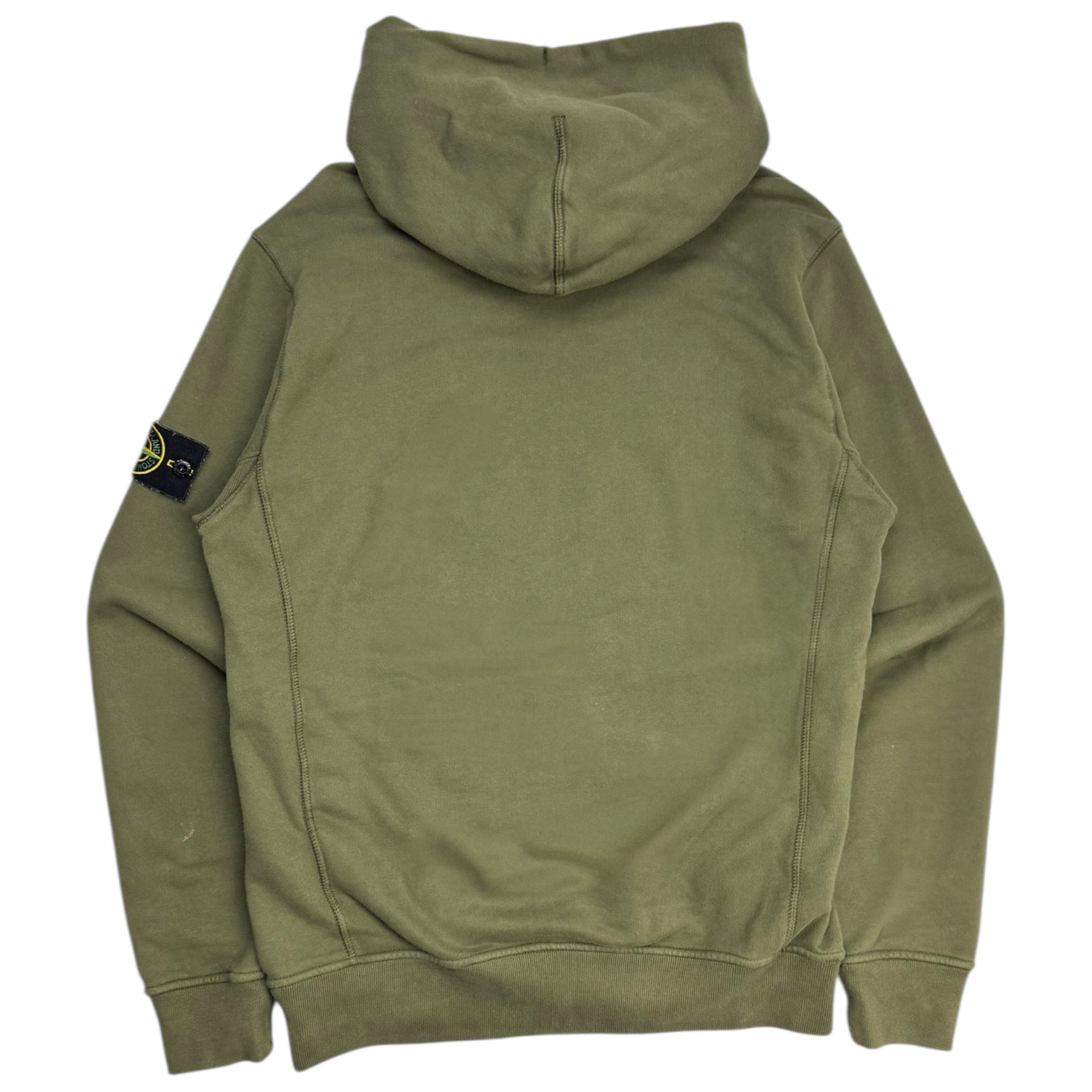 Stone Island Logo Patch Drawstring Hoodie Olive