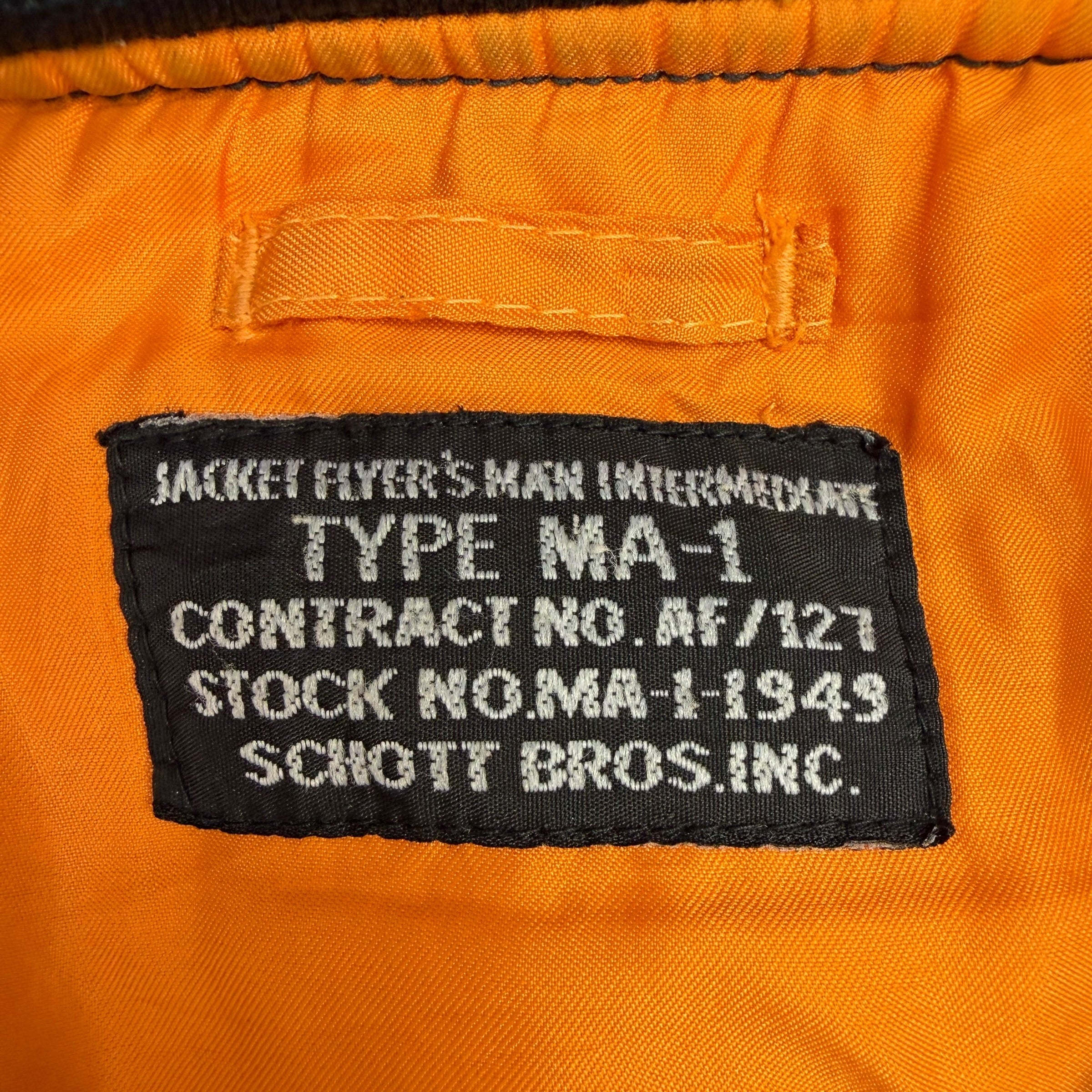 Vintage Schott MA-1 Bomber Jacket Black