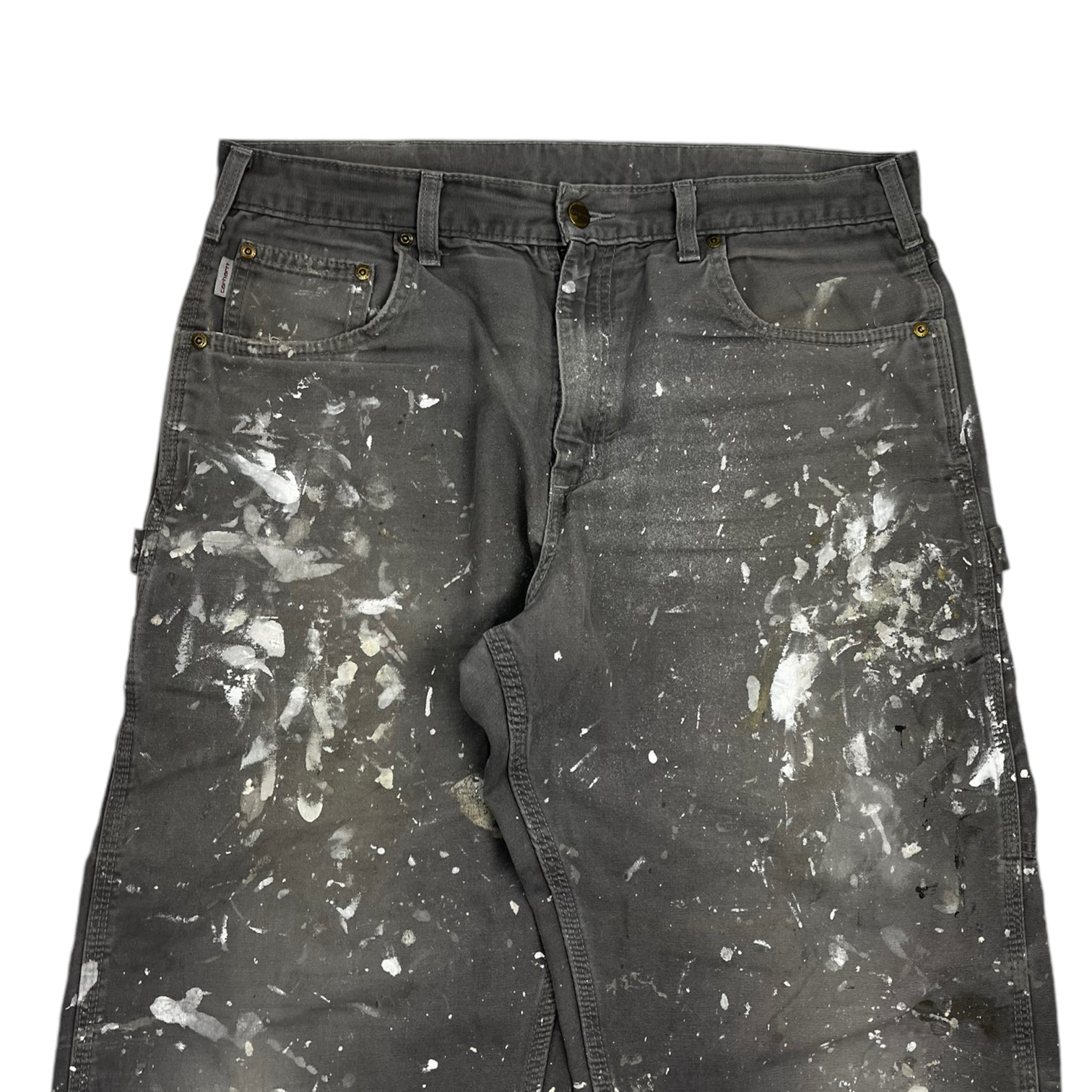 Paint Splattered Carhartt Carpenter Pants Grey