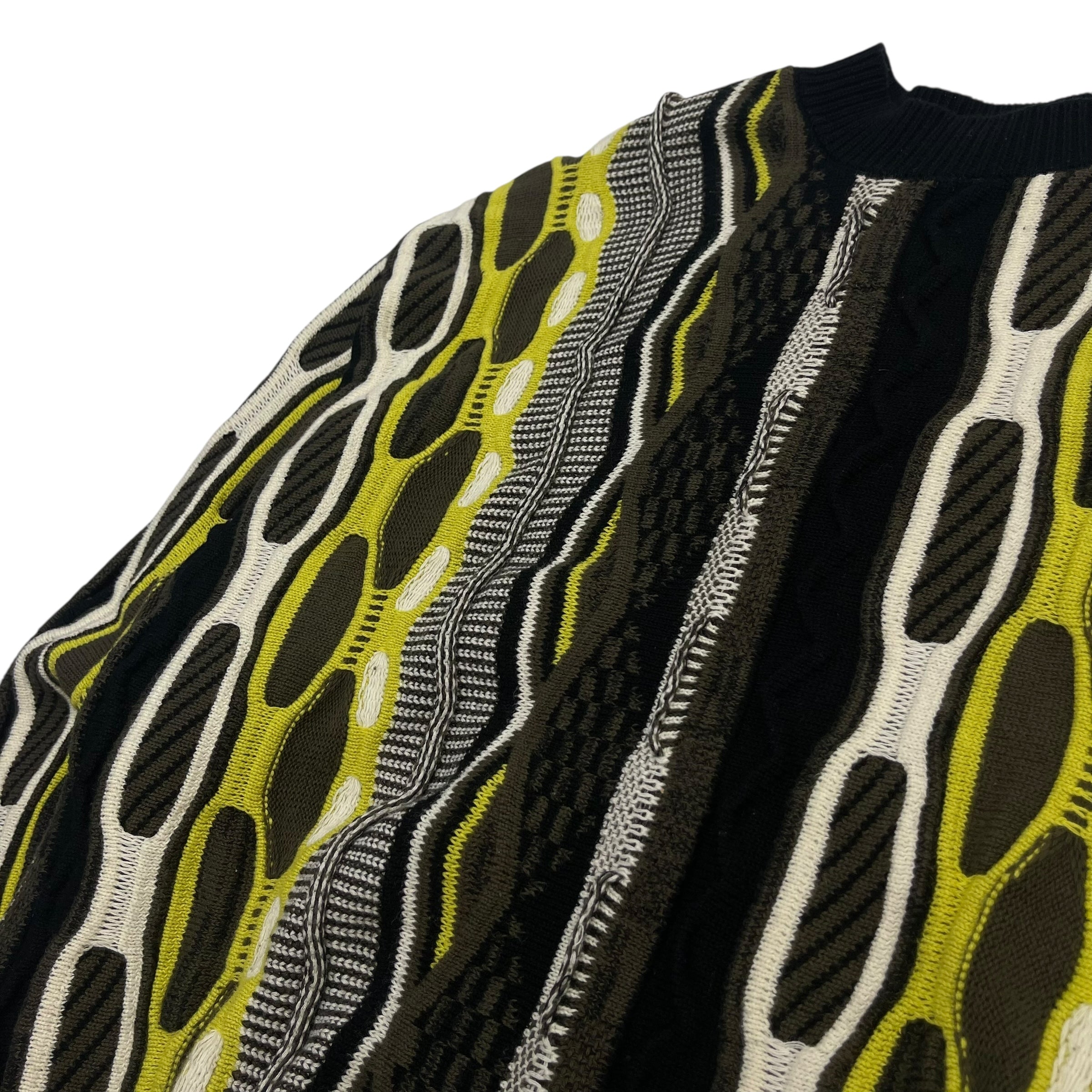 Vintage 3D Knit Sweater Black/Green