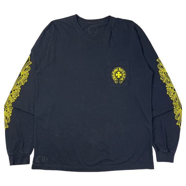 Chrome Hearts Made In Hollywood Pocket Long-Sleeve Shirt Black/Yellow