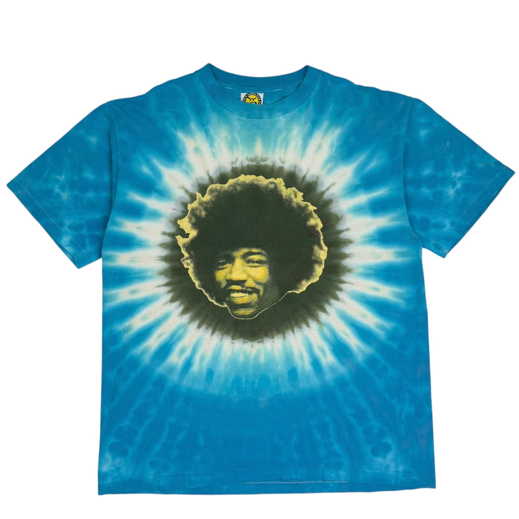 1995 Jimi Hendrix Portrait Tye Dye Tee Sky Blue