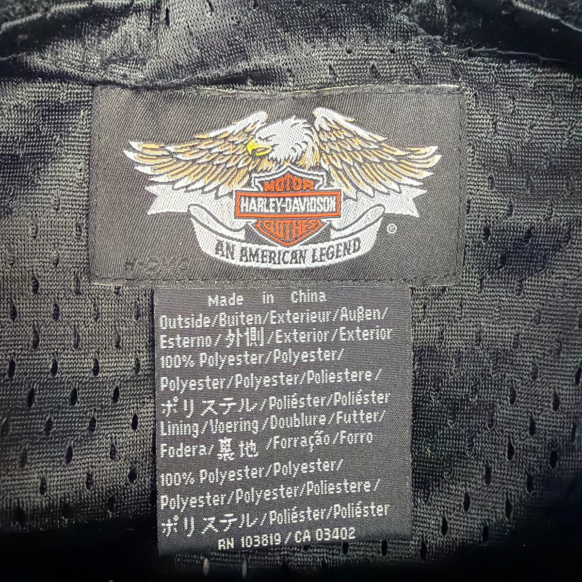 (W) Vintage Harley Davidson Mesh Motorcycle Jacket Black/Pink