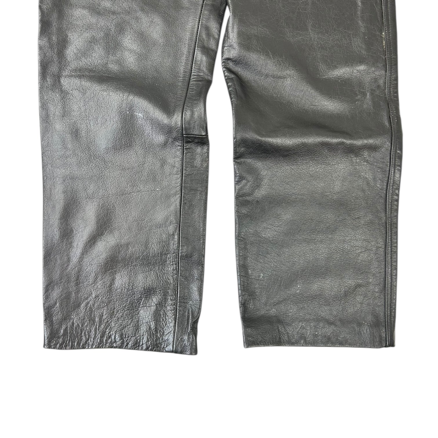 Vintage Xelement Wide Leather Pants Black