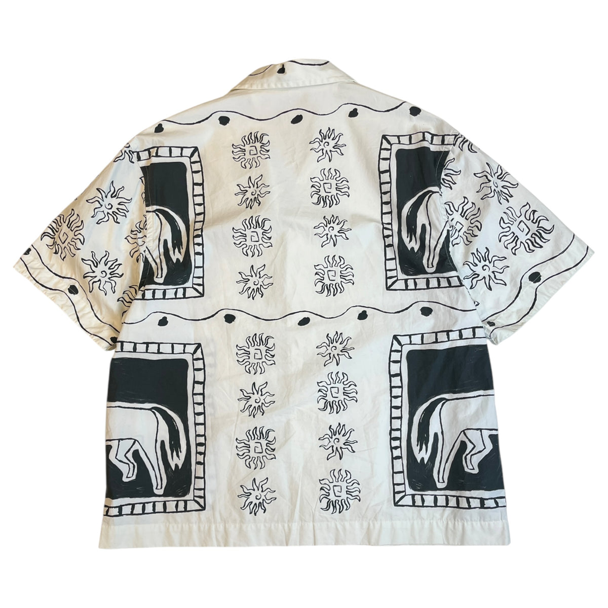 Jacquemus La Chemise Jean Print Black & White Horse Shirt