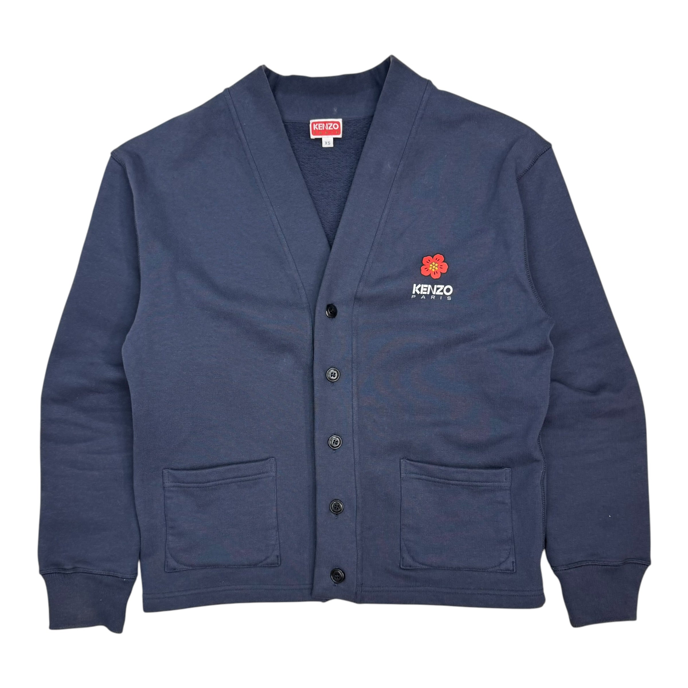 Kenzo Nigo Bloke Flower Cardigan Navy Blue