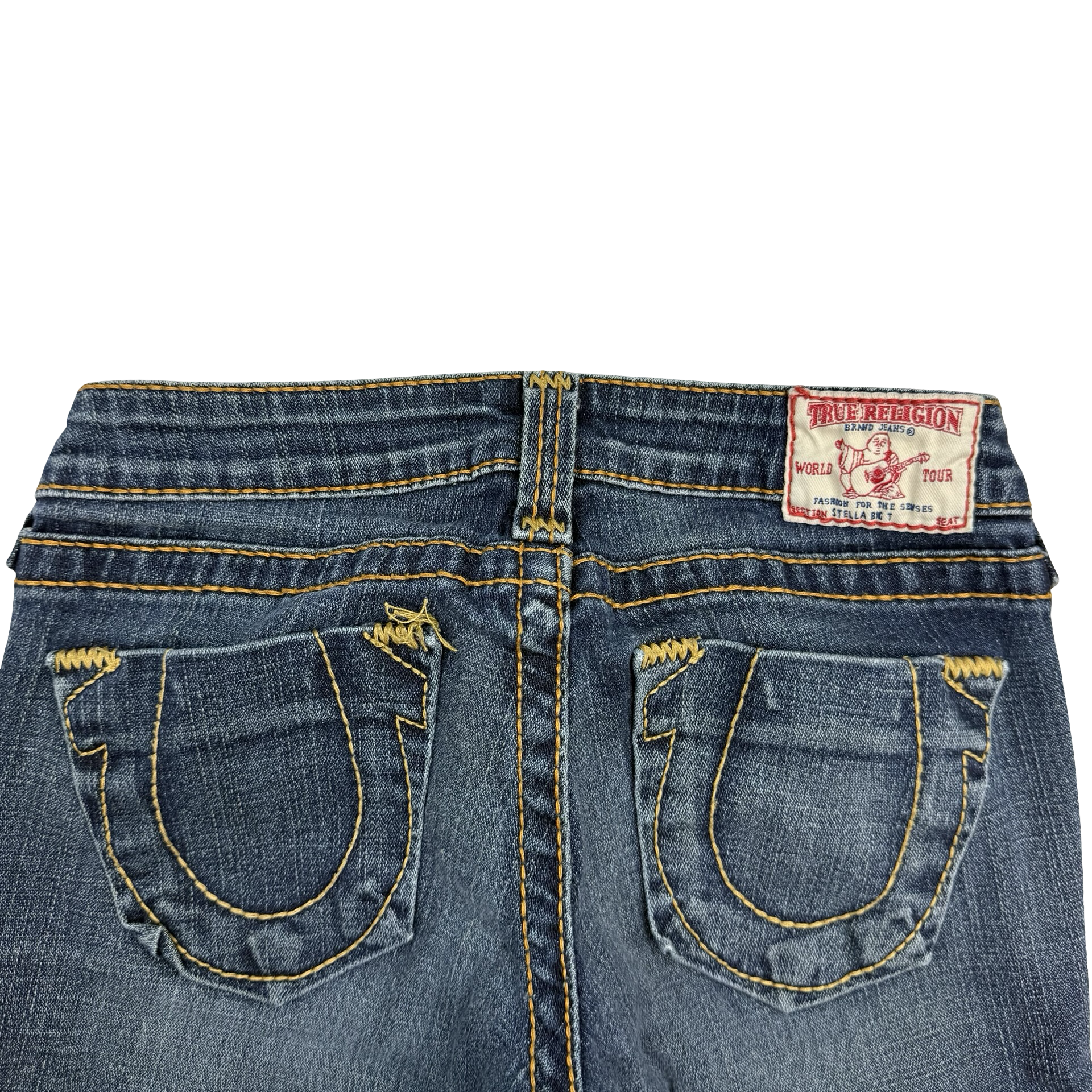 (W) True Religion Stella Big T Denim Pants Indigo