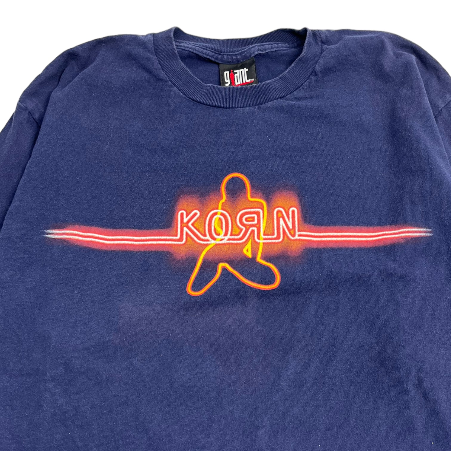 Vintage Korn Neon Girl Long Sleeve Shirt - Navy Graphic Shirt