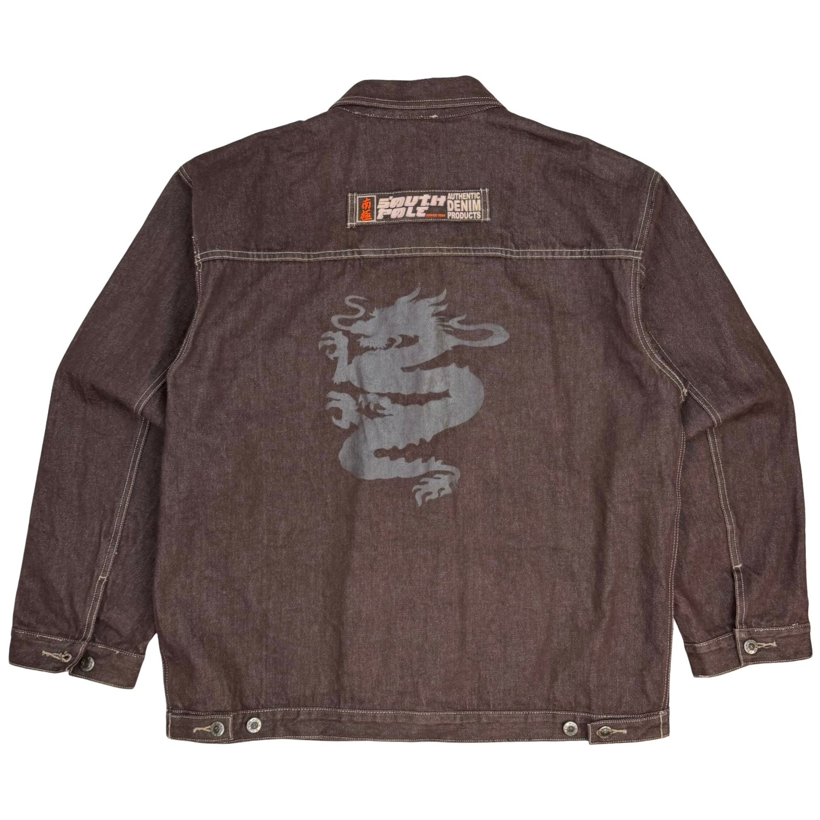 Vintage Southpole Dragon Denim Jacket Brown