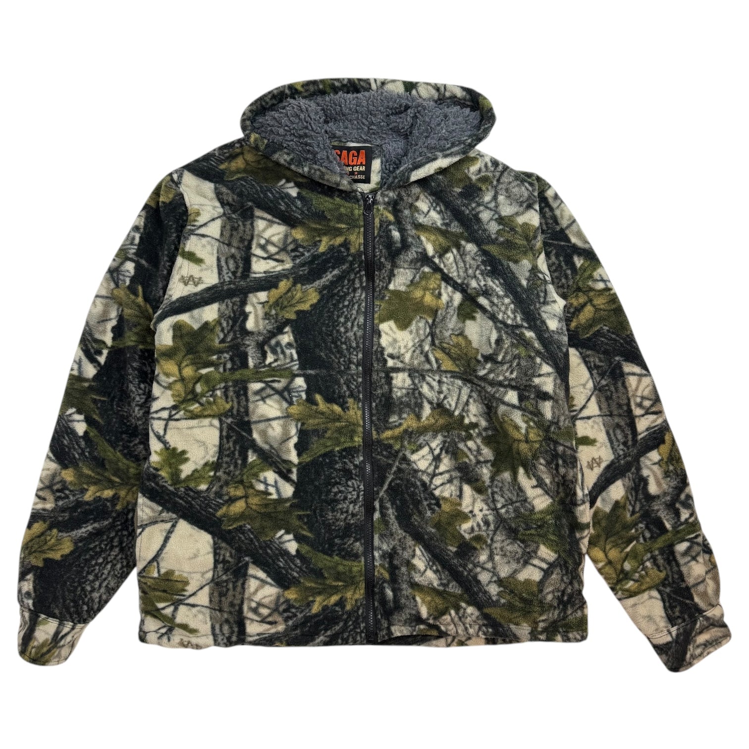 Vintage Camo Fleeced Zip Up Hoodie