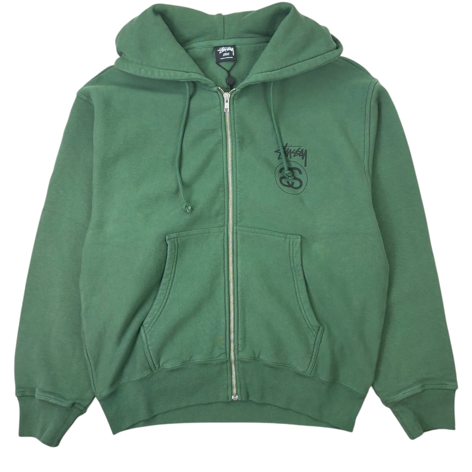 Stussy Stock Link Pigment Dyed Zip-Up Hoodie Pine Green