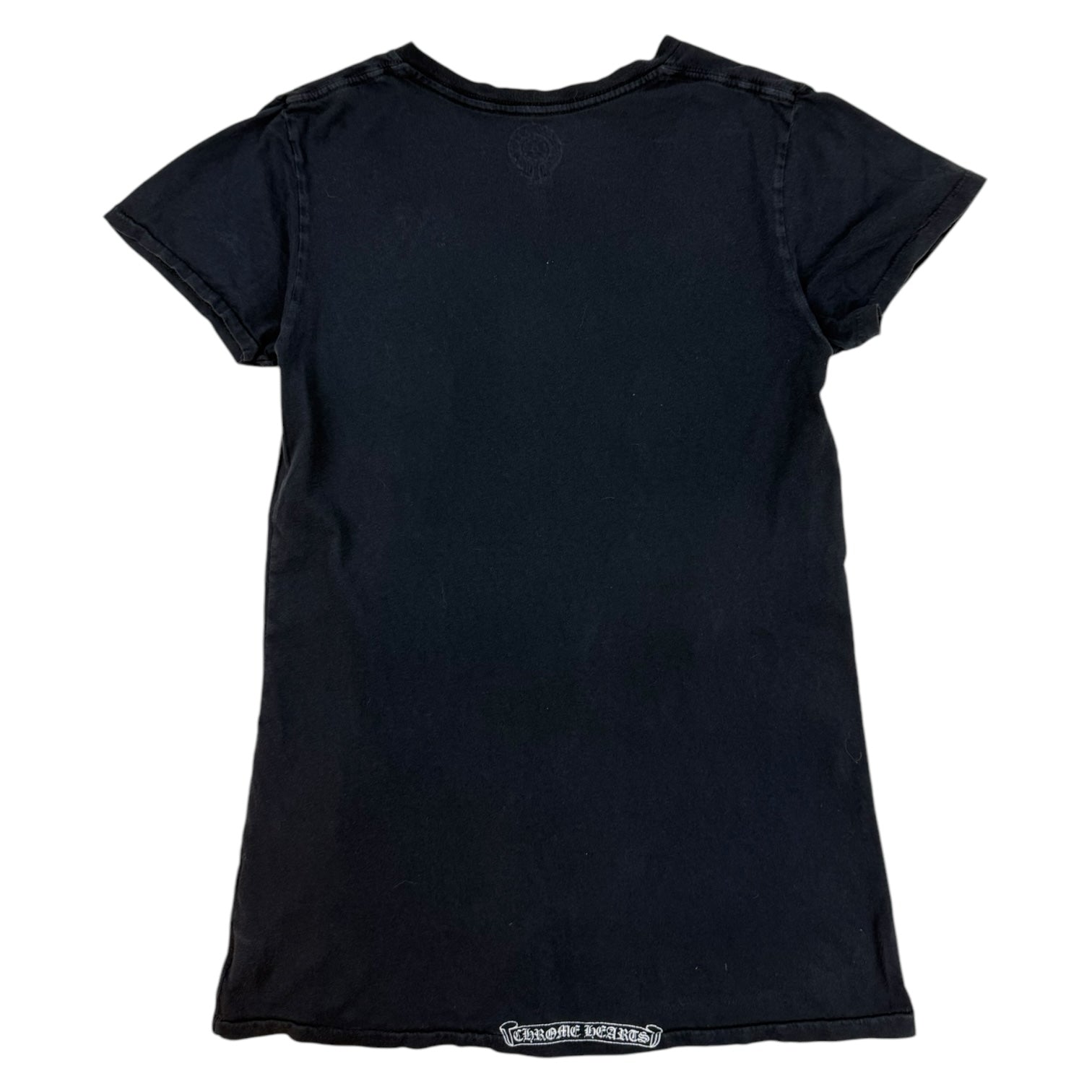 Vintage Chrome Hearts Women’s  V Neck T-Shirt Black
