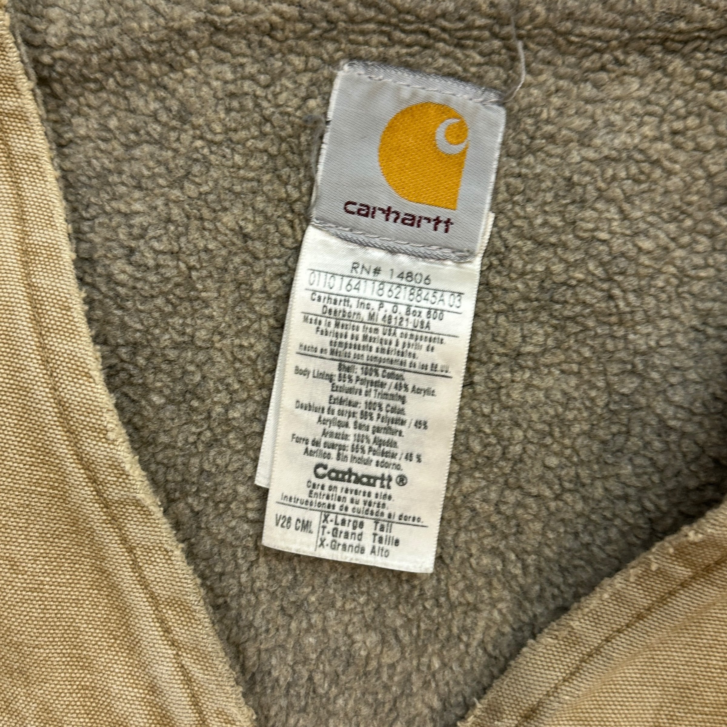 Vintage Carhartt Sherpa Lined Vest Tan