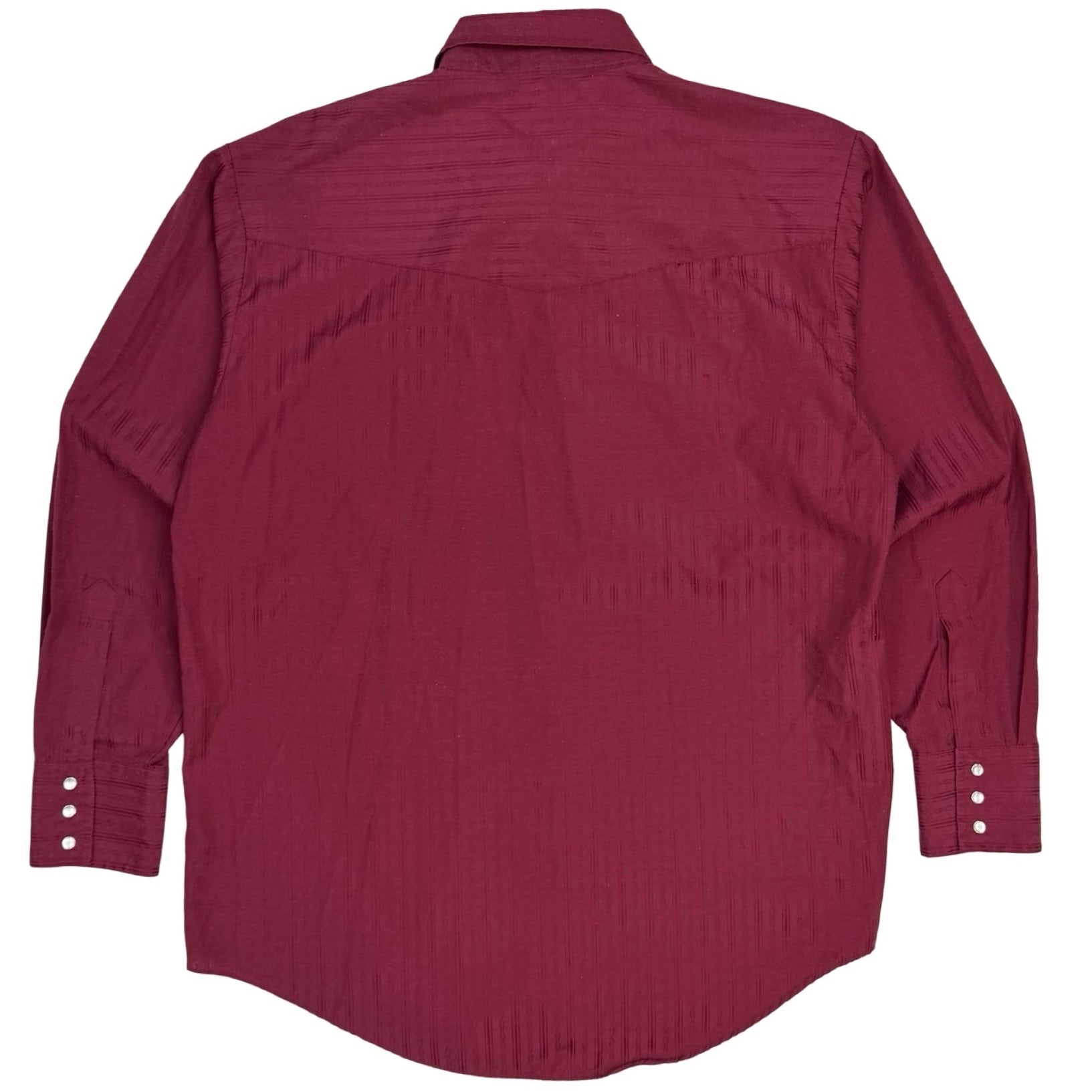 Vintage Plains Western Wear Snap Button Up Shirt Burgundy
