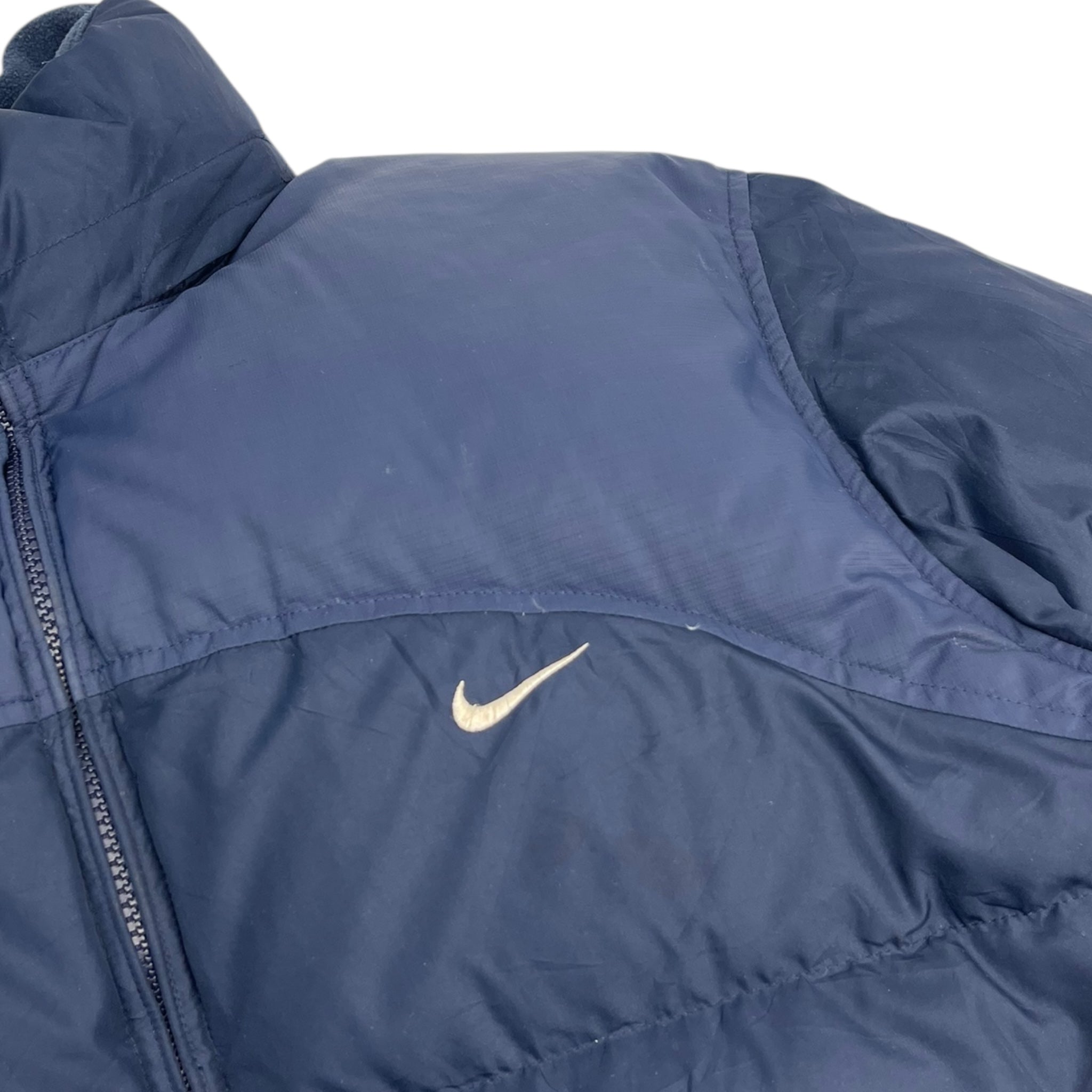 Vintage Nike Mini Swoosh Puffer Jacket Blue