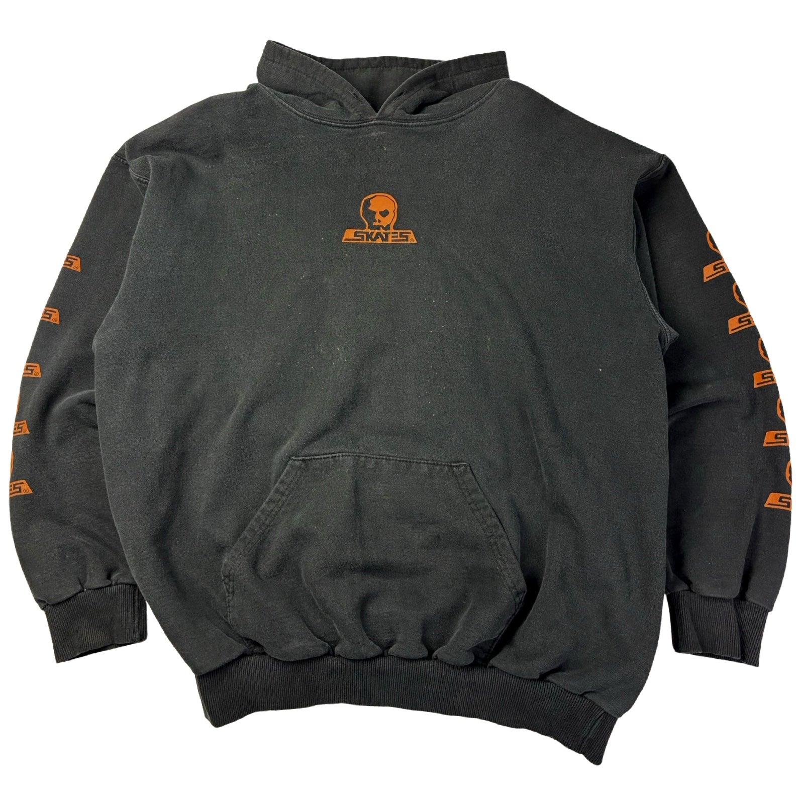 Vintage Skull Skates Pullover Hoodie Black