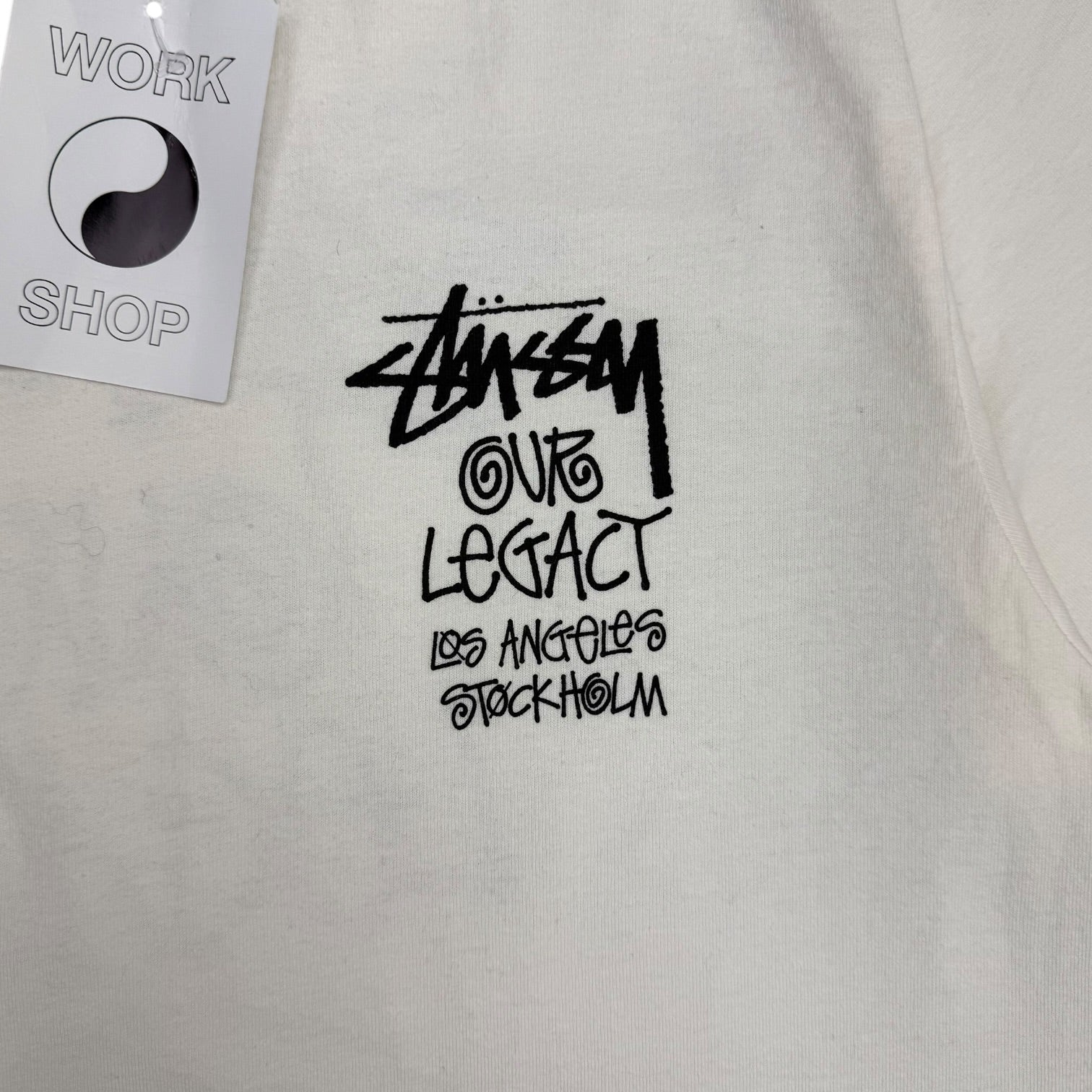 Stussy x Our Legacy Work Shop 8 Ball Yin Yang Pigment Dyed Tee Natural