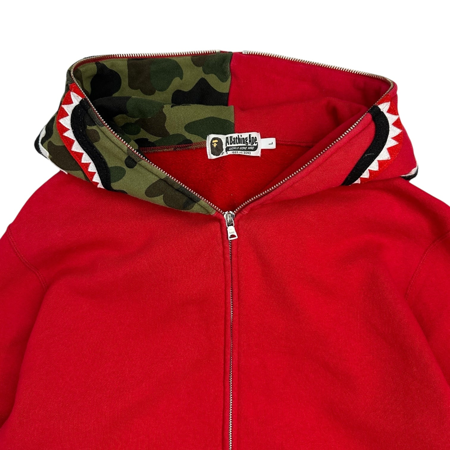 Bape Full Zip Shark Hoodie Red